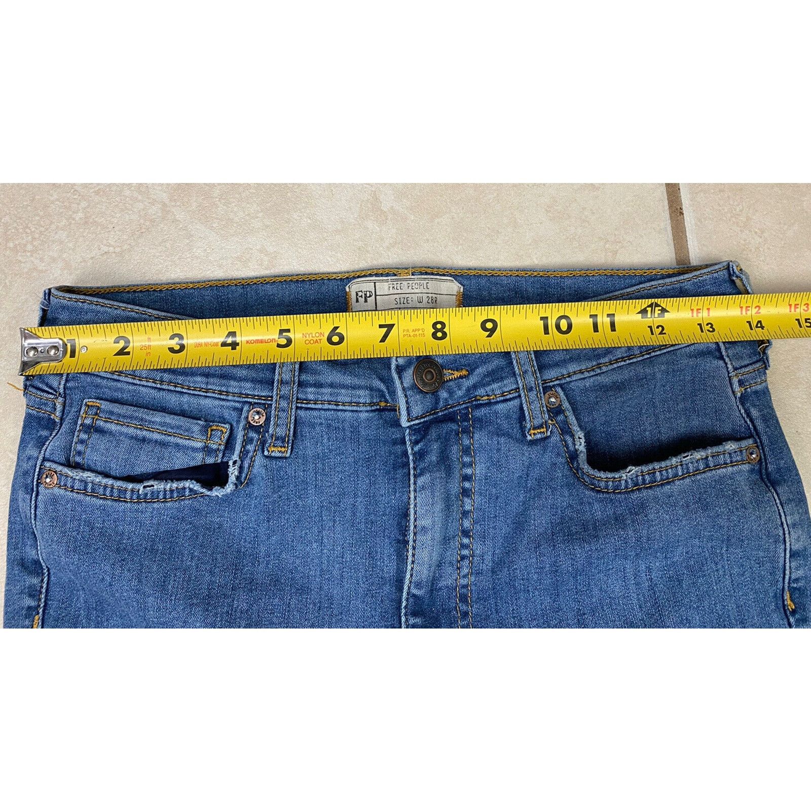 Free People Free People Womens W 28 Distressed Stretch Blue Denim Jeans Size 28" / US 6 / IT 42 - 4 Thumbnail