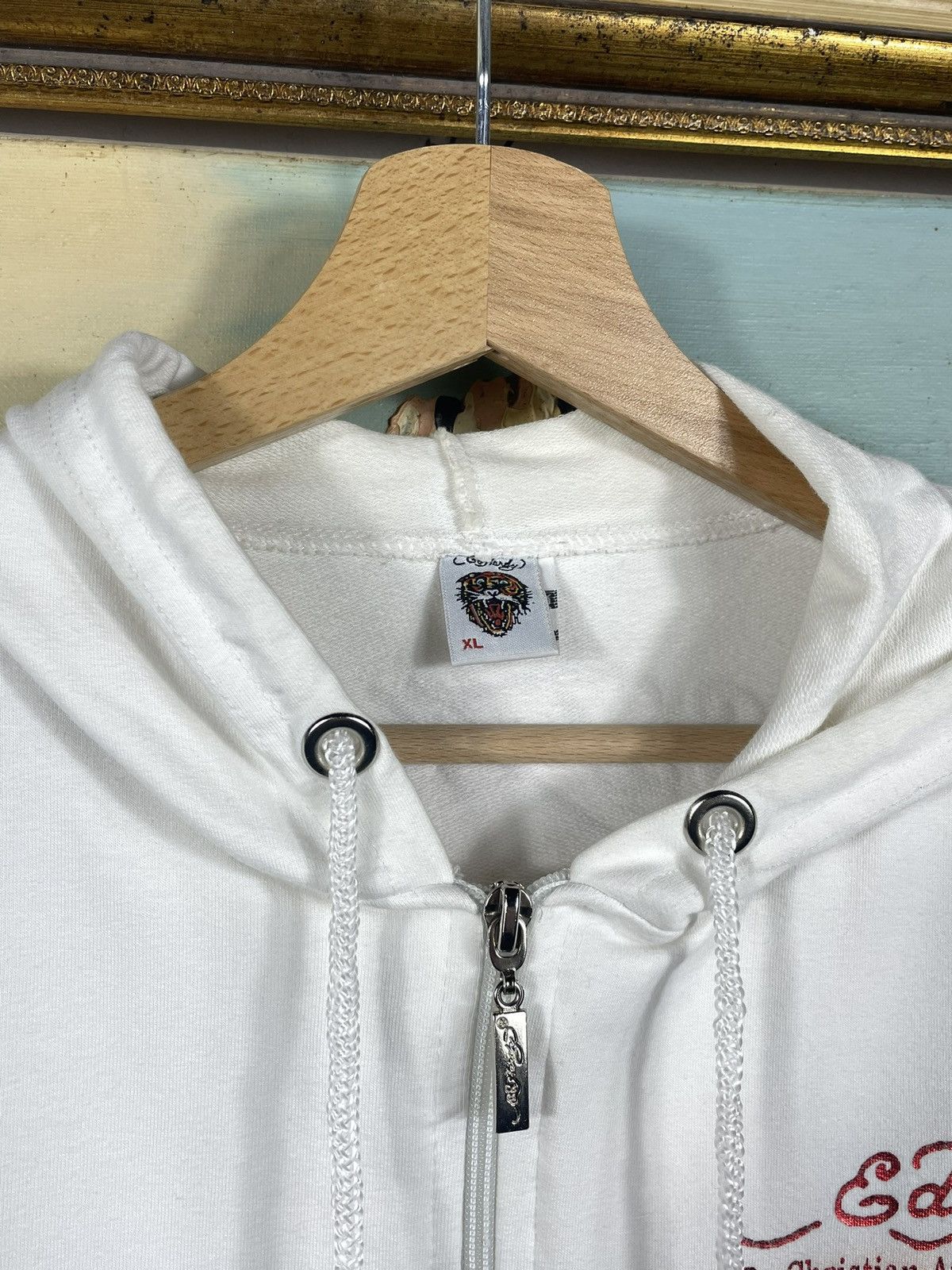 Christian Audigier × Ed Hardy × Vintage Ed Hardy Retro 00s Hoodie With Crystals Affliction Grunge Size US XS / EU 42 / 0 - 5 Thumbnail