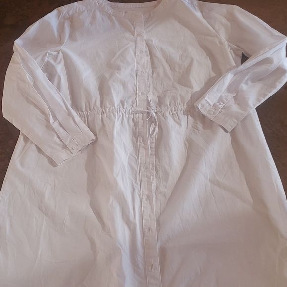 Designer C&C California White Cinched Long Sleeve Sz L Dress or Tunic Size L / US 10 / IT 46 - 4 Thumbnail