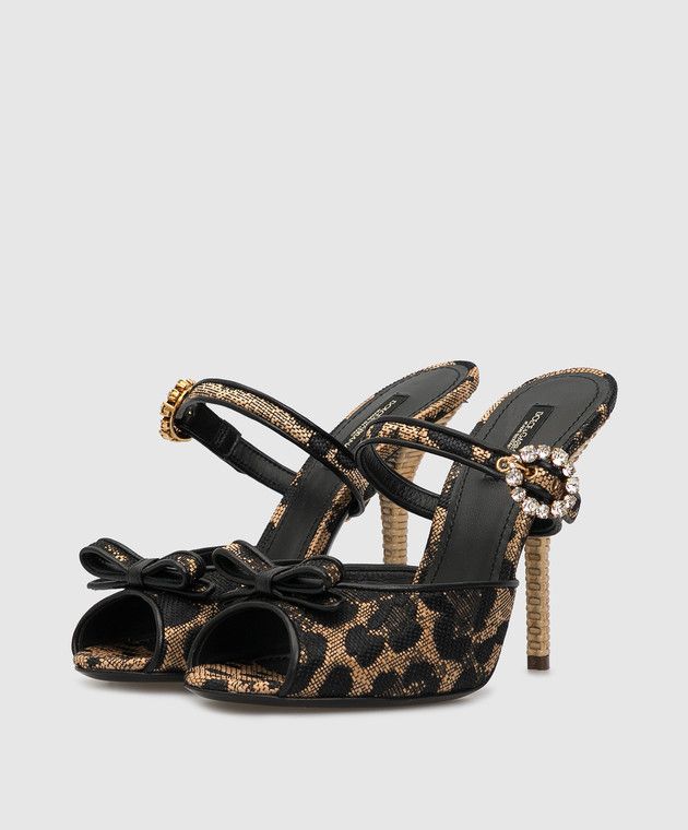 Dolce & Gabbana o1y0925 Stiletto Heel Sandals in Black/Brown Size US 6 / IT 36 - 2 Thumbnail
