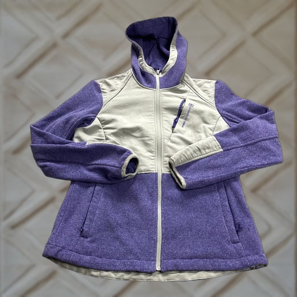 Free Country Free Country Hoodie Womens Small Purple Gray Full Zip Pockets Activewear Size S / US 4 / IT 40 - 1 Thumbnail