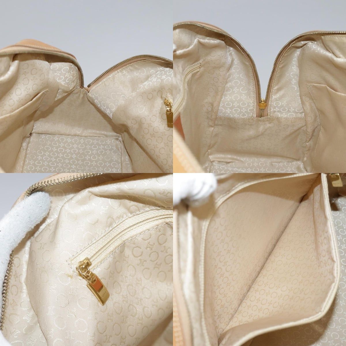 Celine CELINE C Macadam Canvas Hand Bag Suede Leather Yellow Gold Size ONE SIZE - 12 Thumbnail