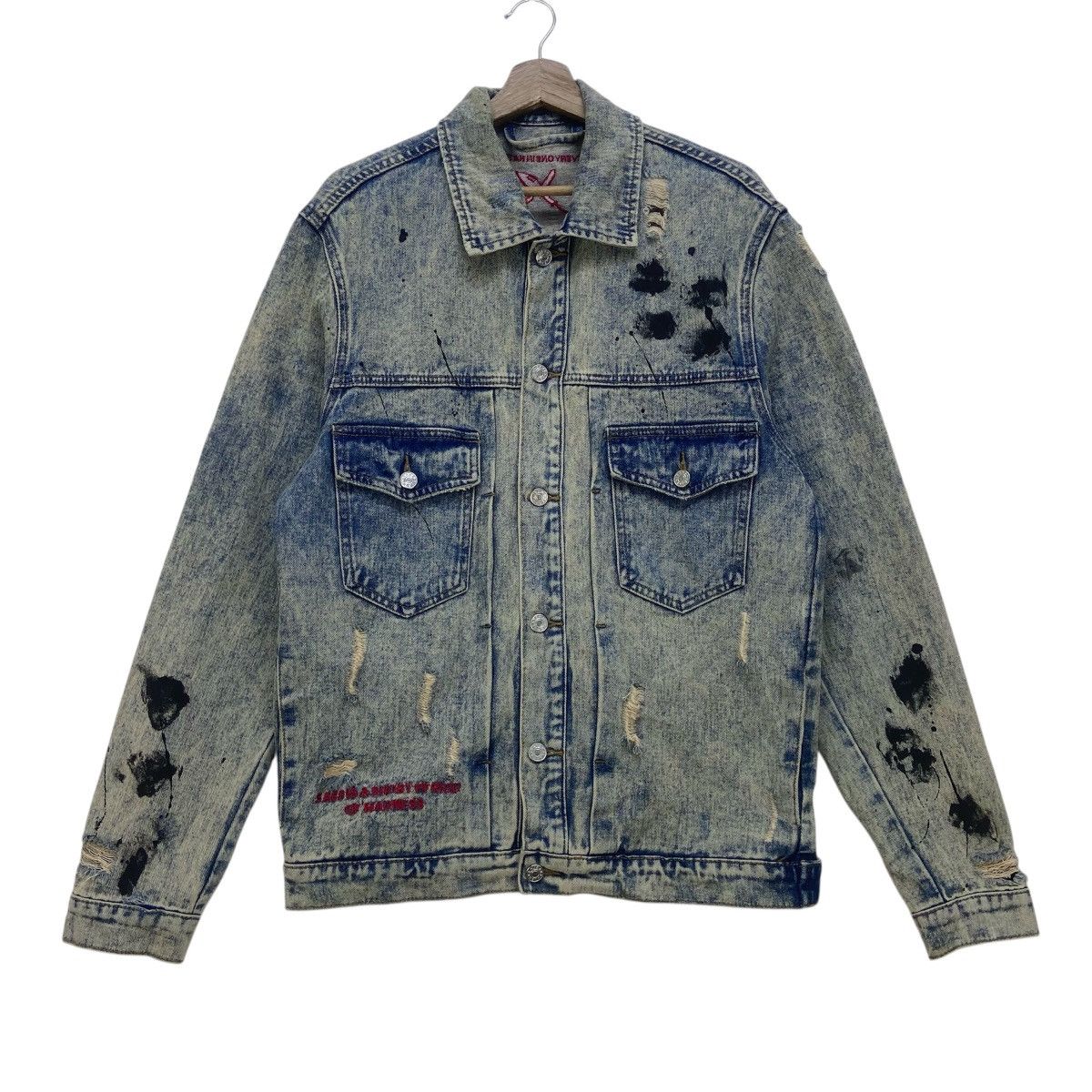 Japanese Brand Japanese Brand Distressed Denim Paint Splatter Denim Jacket Size US M / EU 48-50 / 2 - 3 Thumbnail