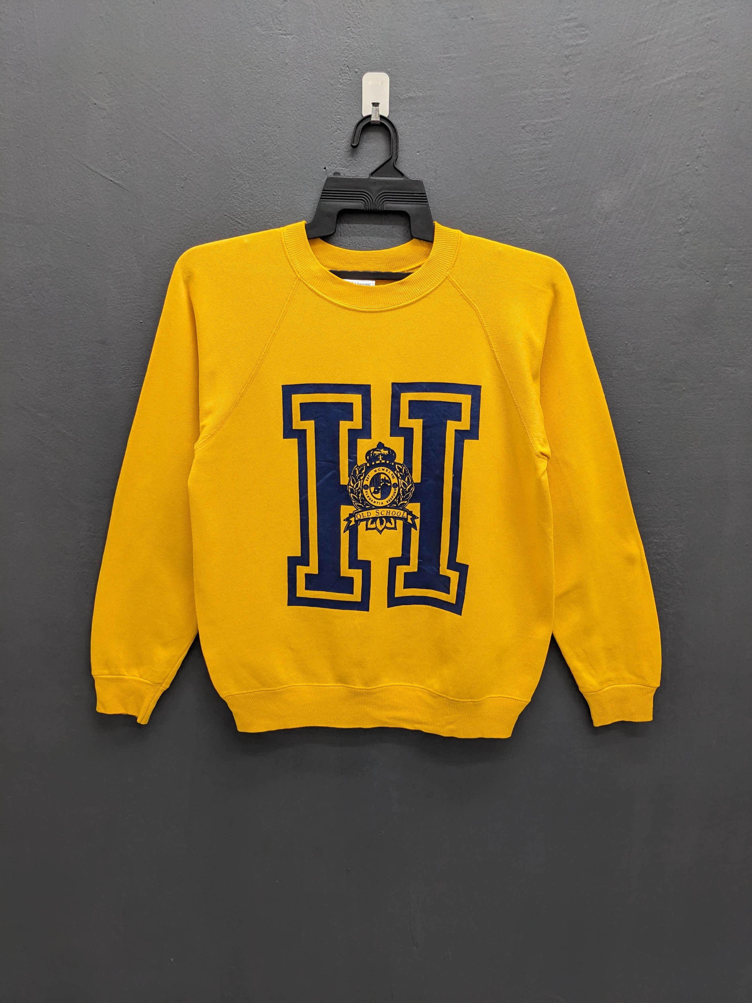 Vintage Vintage 80s Hanes H Old School Crewneck Sweatshirt Size US M / EU 48-50 / 2 - 2 Thumbnail