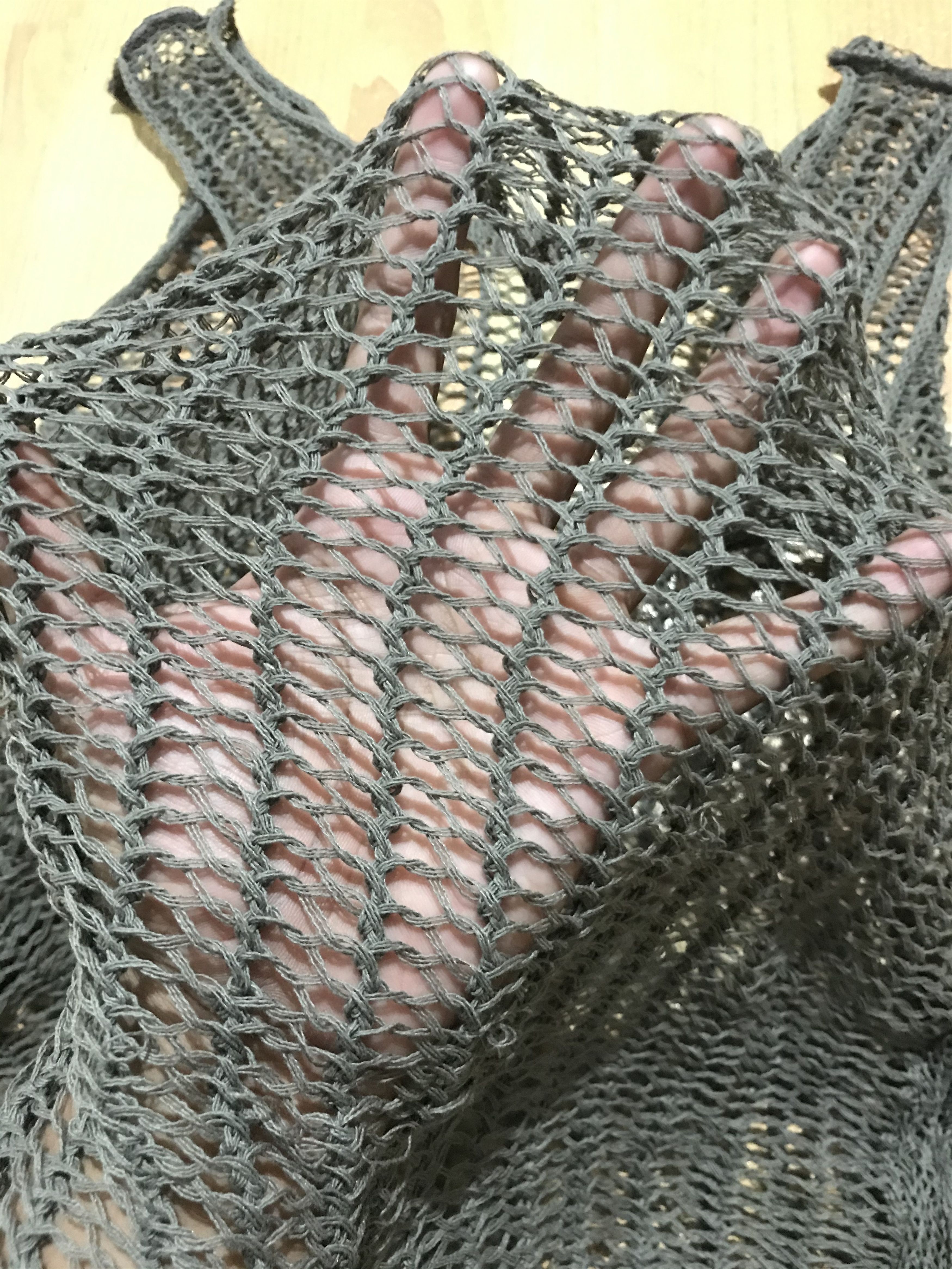 Japanese Brand Vintage fishnet knit vest cdg style Size US M / EU 48-50 / 2 - 3 Thumbnail