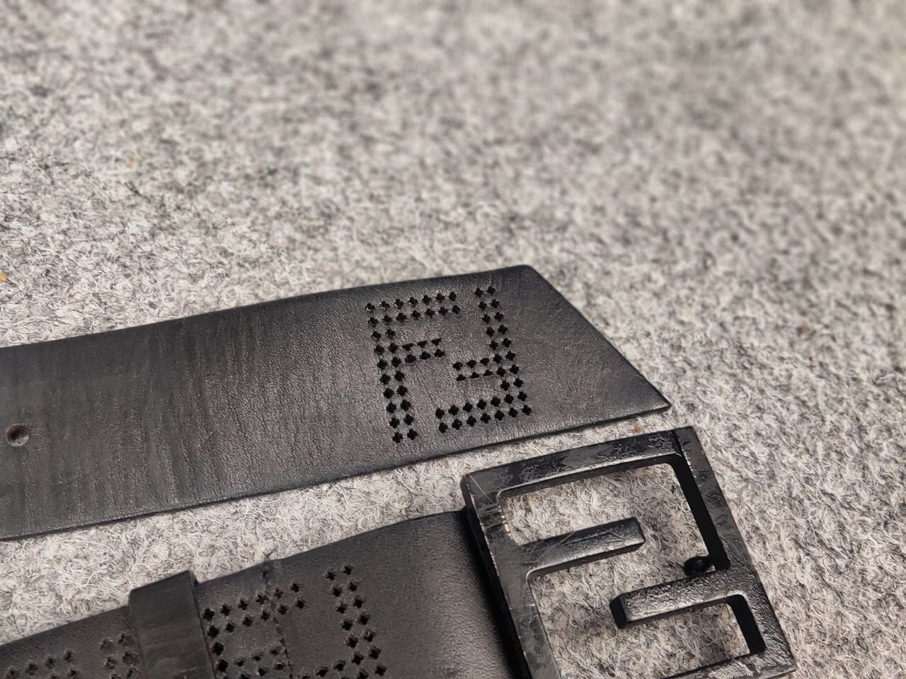 Fendi 🖤 Fendi FF zucca Logo authentic Leather Black Monogram Belt Size ONE SIZE - 10 Thumbnail