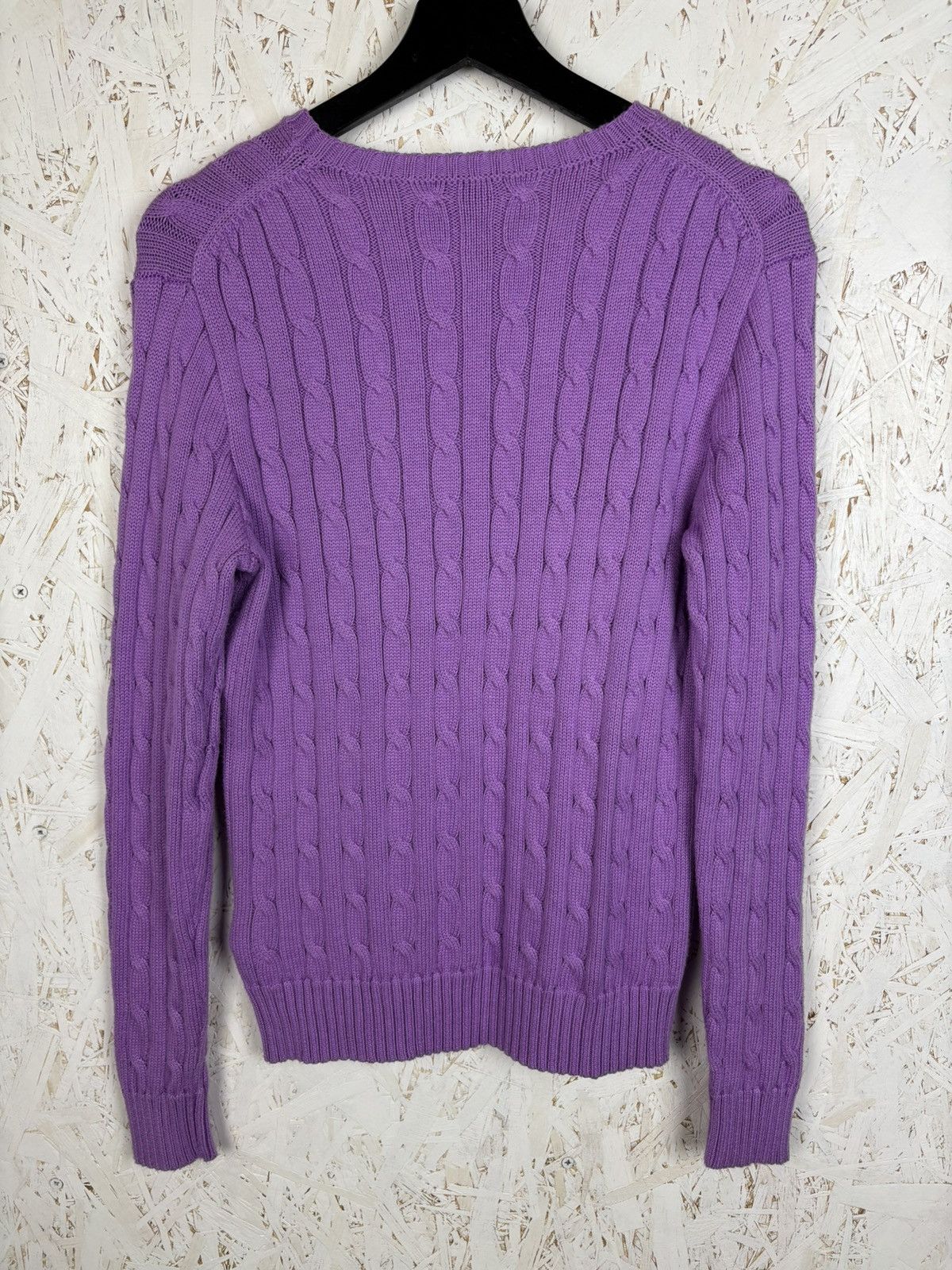 Polo Ralph Lauren Polo By Ralph Lauren Purple Cable Knit Sweater Size M Size M / US 6-8 / IT 42-44 - 4 Thumbnail