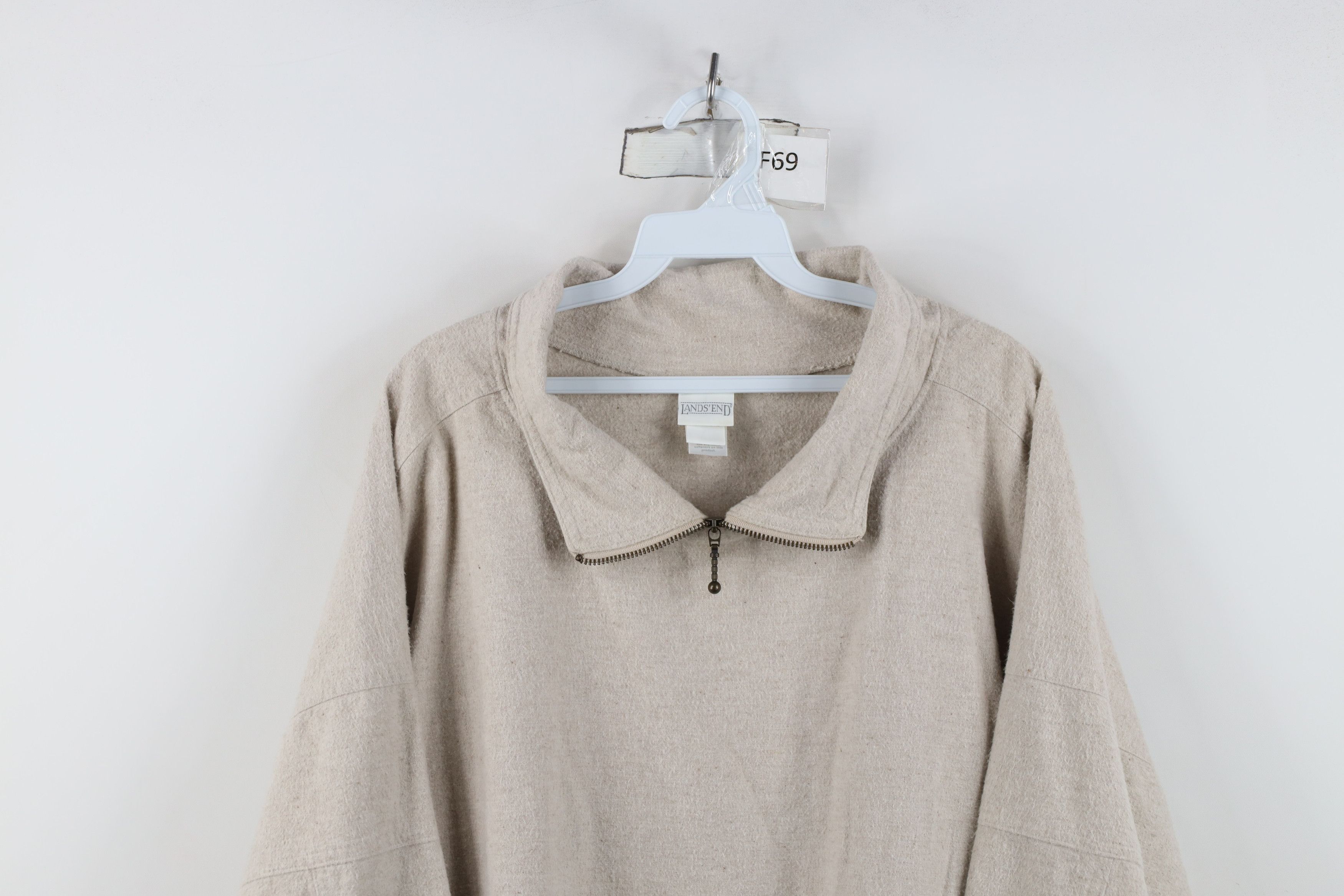 Lands' End Vintage 90s Lands End Chamois Cloth Half Zip Sweater USA Size M / US 6-8 / IT 42-44 - 2 Thumbnail