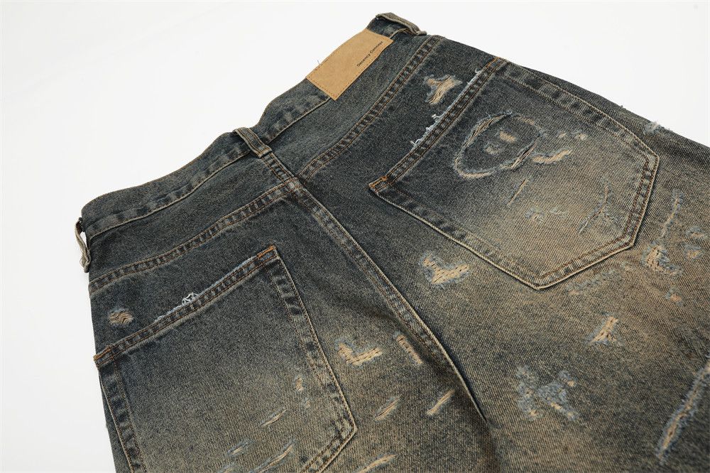 Japanese Brand × Jean Men's vintage distressed gradient loose punk ripped jeans Size US 32 / EU 48 - 5 Thumbnail