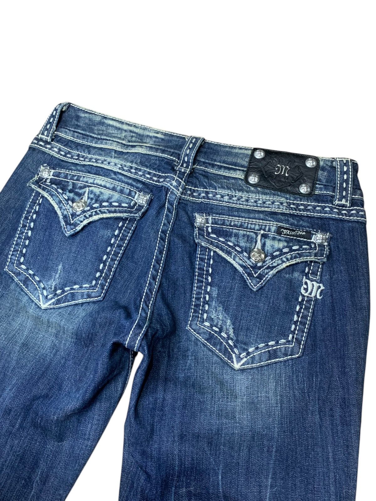 GOSTAR DE FUGA × Hysteric Glamour × Tornado Mart 2000s Missme contrast stitch mud wash flare jeans Size US 32 / EU 48 - 10 Thumbnail