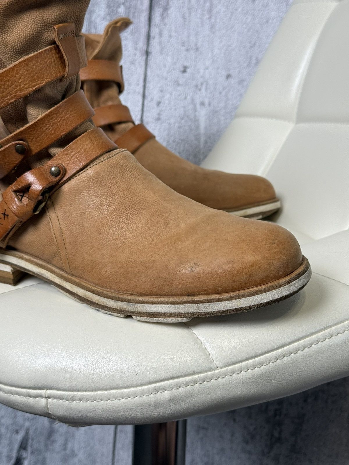 A.S.98 A.S.98 Airstep Brown Leather Strap Buckle Avant-Garde Boots Size US 10 / EU 43 - 10 Thumbnail