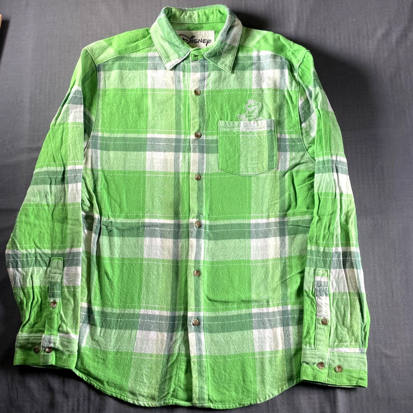 Disney Disney Shirt Mens Medium Green Princess And The Frog Tiana Flannel Long Sleeve Size US M / EU 48-50 / 2 - 4 Thumbnail