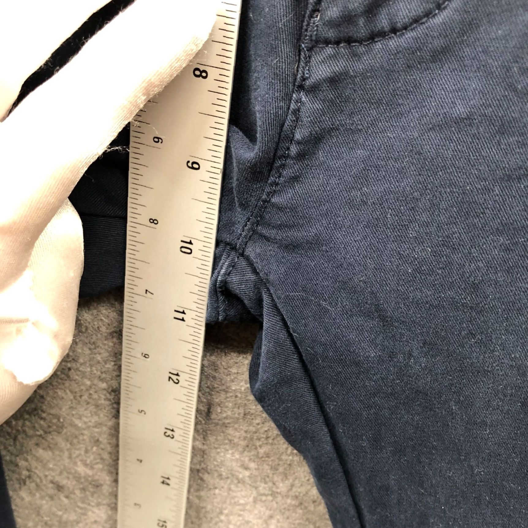 Zara Zara Slim Fit Chino Pants Mens 32x30 Navy Blue Flat Front Stretch Casual Business Travel Slim Cotton Spandex Tapered with Zip Front Men Clothing Size US 32 / EU 48 - 6 Thumbnail