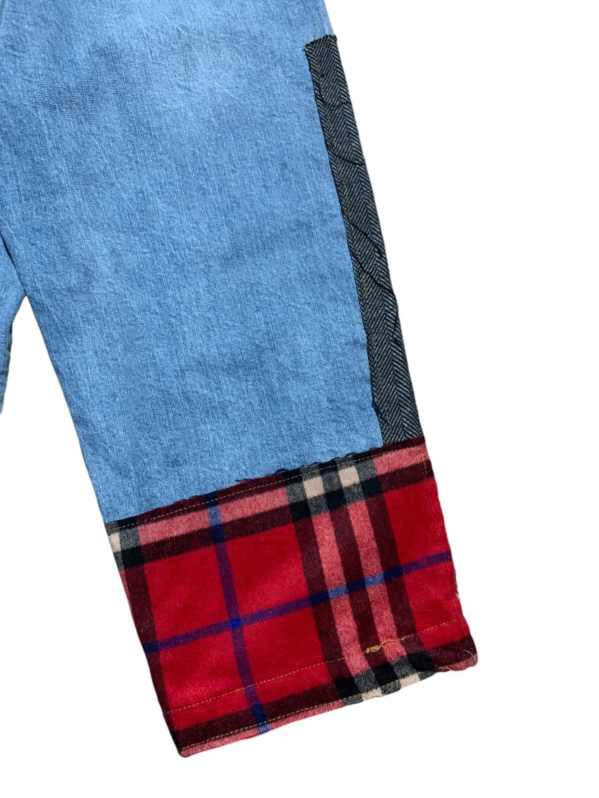 Designer FW18 hybrid patchwork baggy cropped jeans Au Jour Le Jour Size 30" / US 8 / IT 44 - 8 Thumbnail
