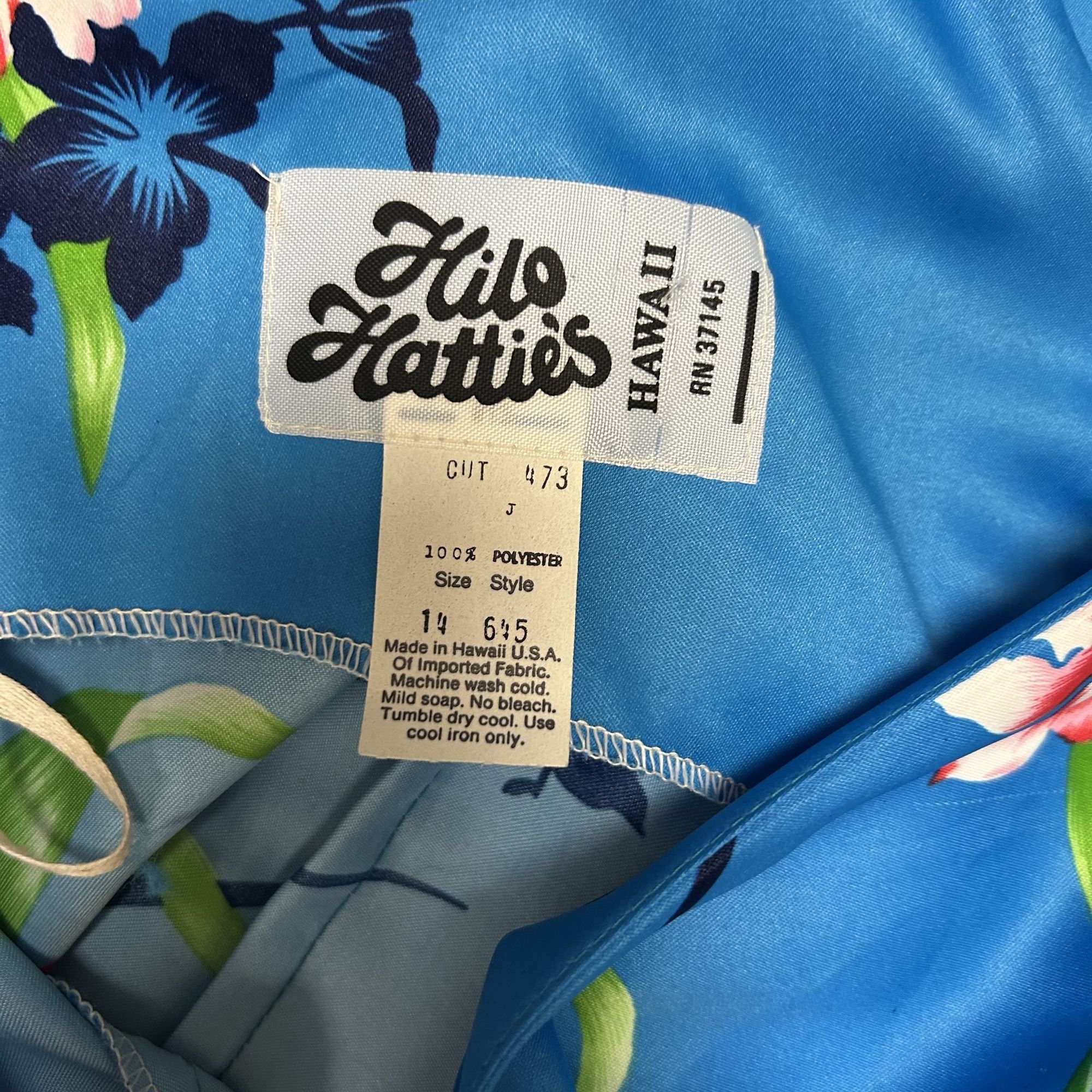 Other 60 70's Hilo Hatties FLORAL Hawaiian Wedding Dress MAXI 14 Size XL / US 12-14 / IT 48-50 - 8 Thumbnail