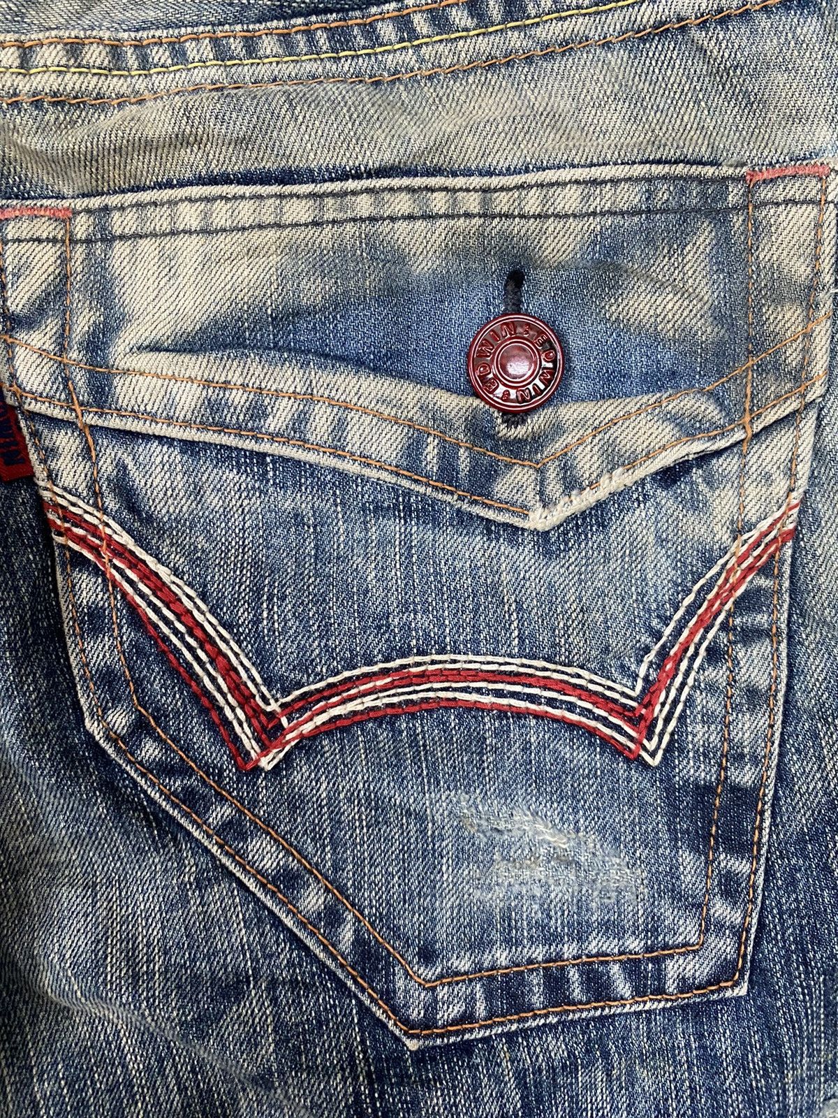 Edwin Vintage Edwin Distressed Blue Trip 503 Denim Made In Japan Size US 34 / EU 50 - 4 Thumbnail