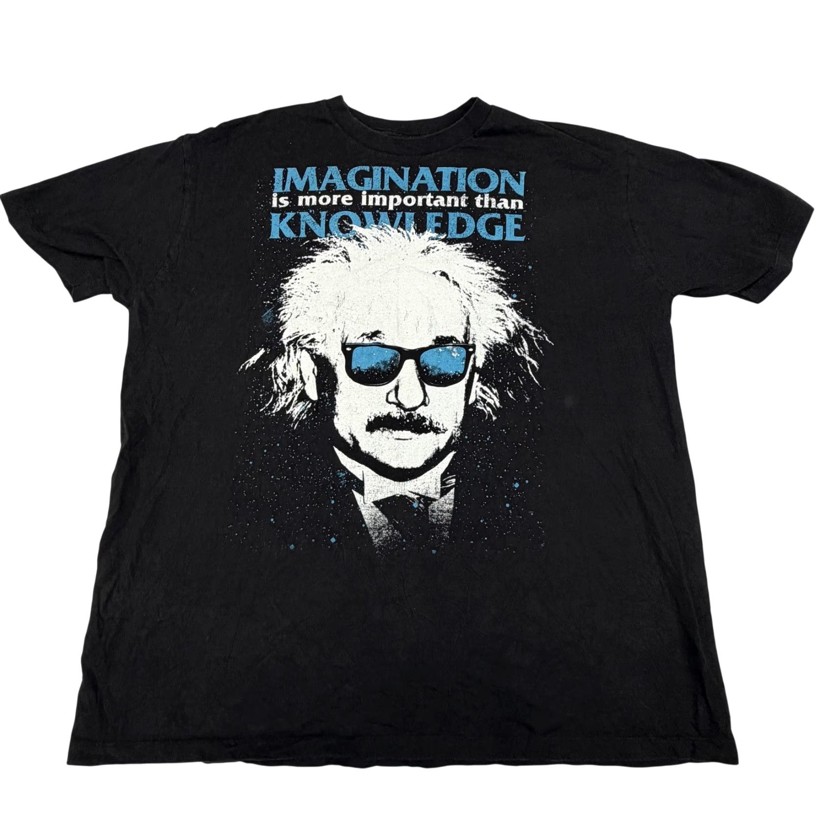 Vintage Einstein Shirt Mens 2XL Black Imagination Quote Graphic Albert Einstein Science Size US XXL / EU 58 / 5 - 2 Thumbnail