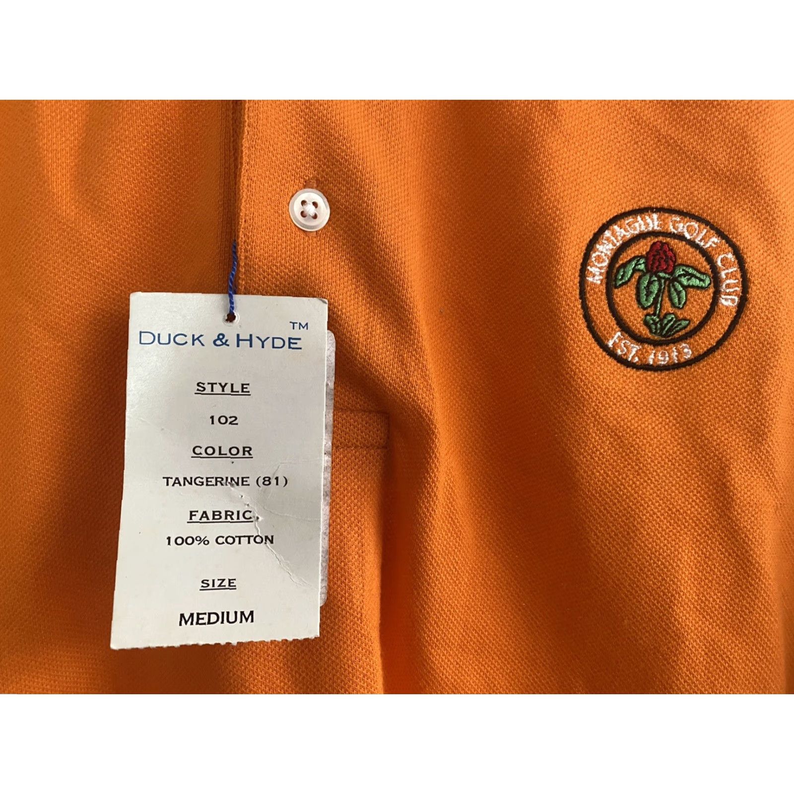 Vintage VINTAGE Duck & Hyde Polo Shirt Montague Club Orange M NWT Mens Short Sleeve Collared 100% Cotton Golf Polo Size US M / EU 48-50 / 2 - 5 Thumbnail