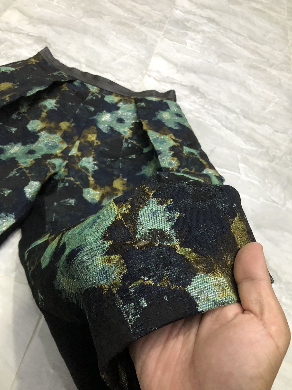 Yohji Yamamoto Rosier Japan Jacquard Wide Pants French Fabric Size 28" / US 6 / IT 42 - 4 Thumbnail