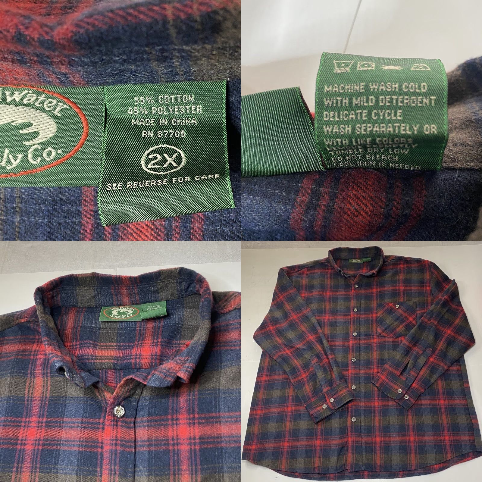 Vintage Stillwater Supply Co Purple Plaid Long Sleeve Soft Flannel Tunic Jacket Button Up 2X Womens Size XXL / US 16-18 / IT 52-54 - 8 Thumbnail
