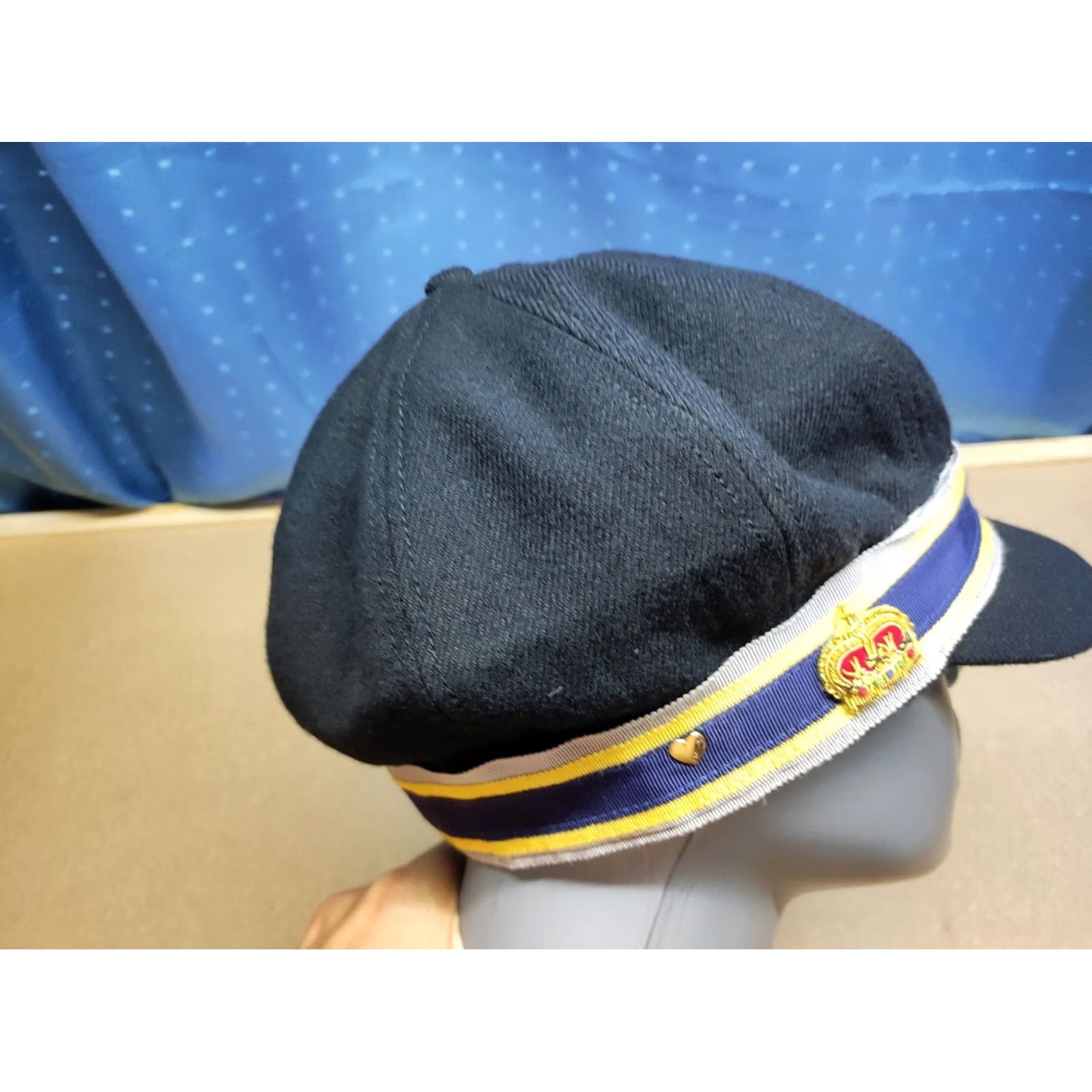 Juicy Couture Juicy Couture Beret Hat Fiddler Yachting Cap Size S-M Black Lined Size ONE SIZE - 4 Thumbnail