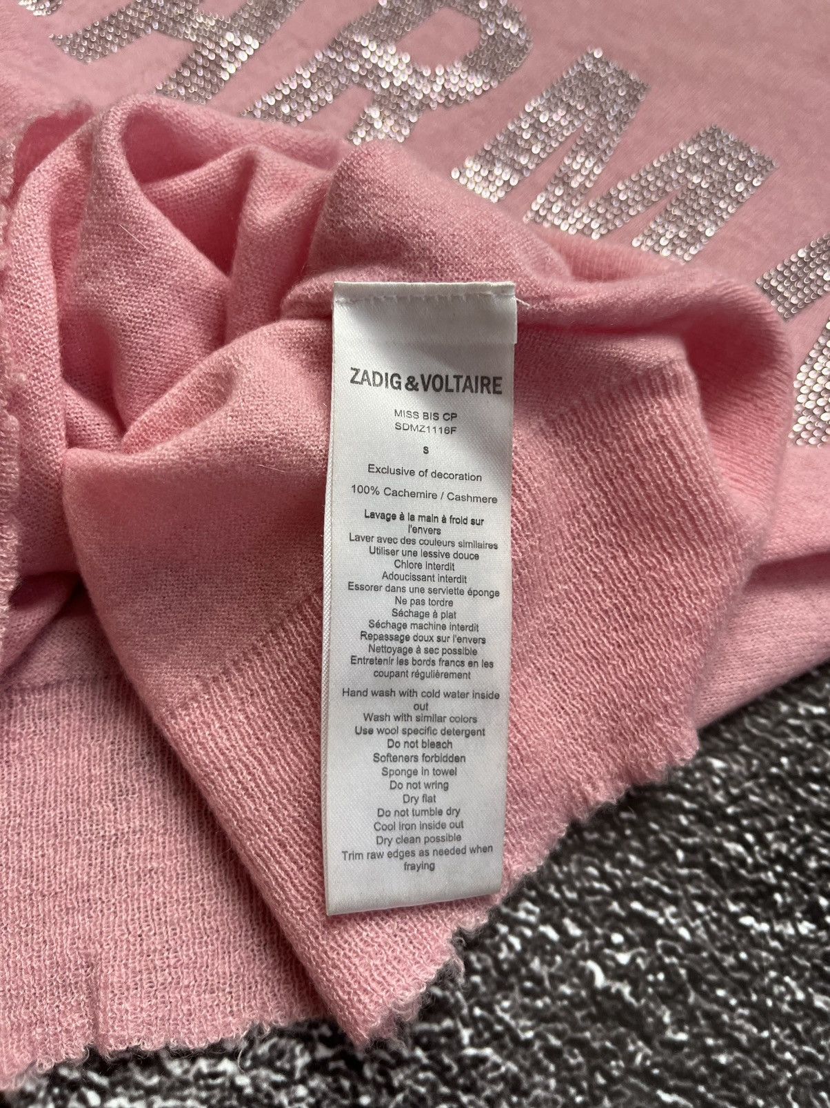 Zadig & Voltaire ZADIG VOLTAIRE MISS BISS CP Cashmere Sweater Big Logo Karma Size S / US 4 / IT 40 - 11 Thumbnail