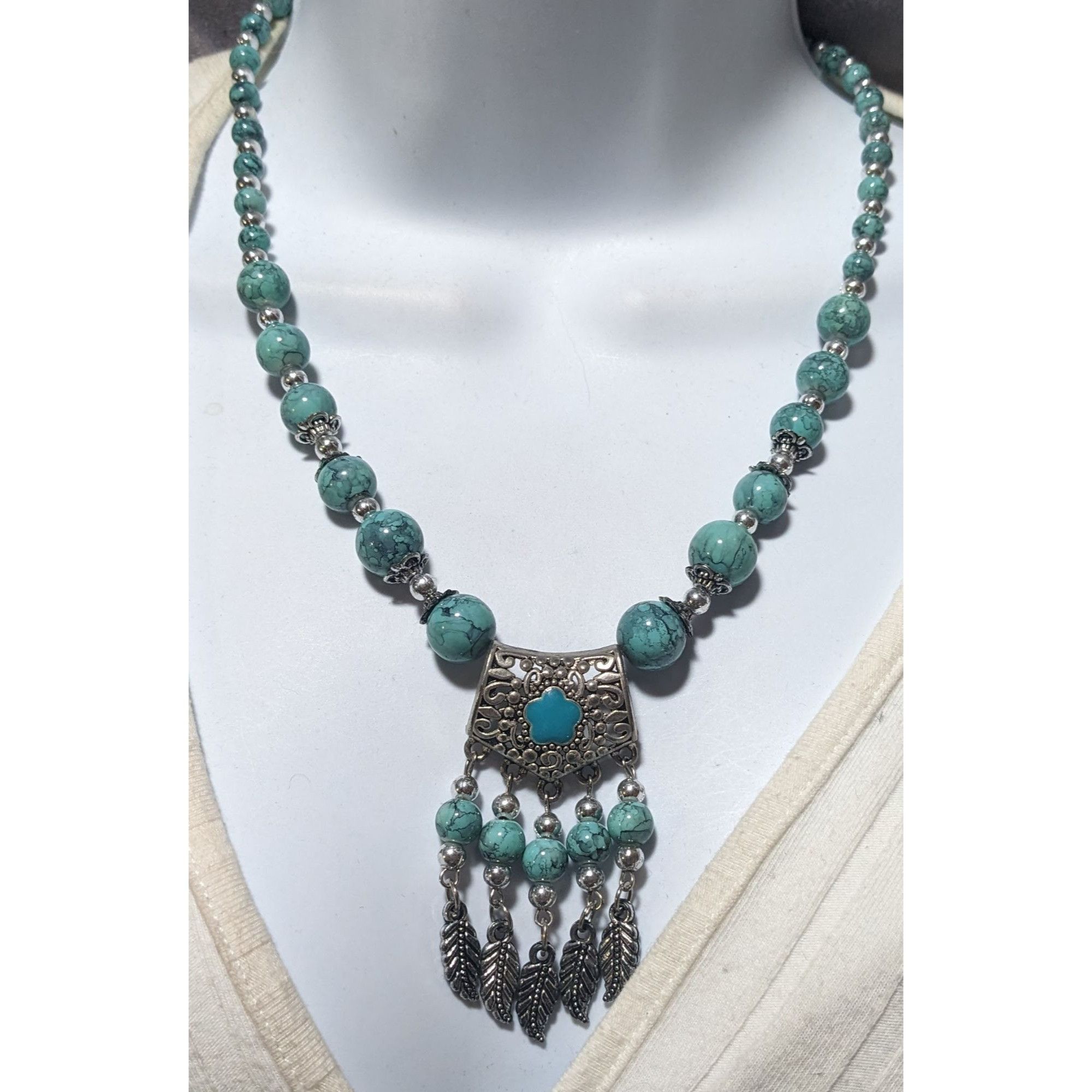 Other Bohemian Style Turquoise Feather Tassel Necklace Size ONE SIZE - 7 Thumbnail