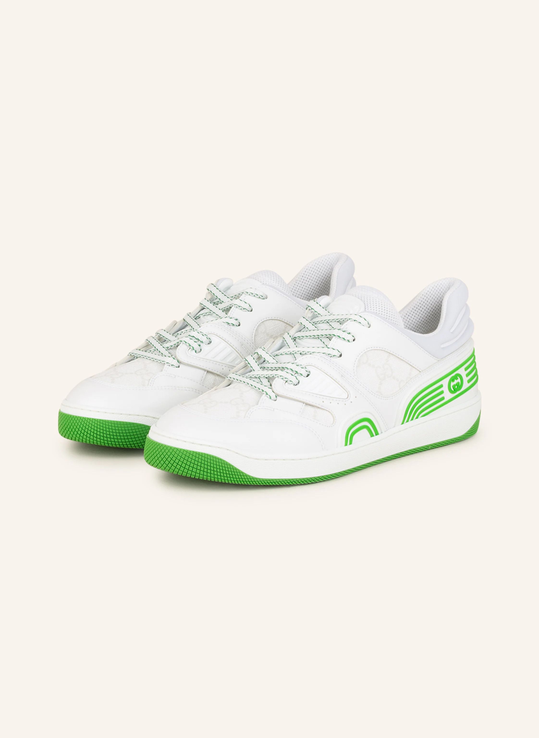 image of Gucci White Green Demetra Sneakers, Women's (Size 4)