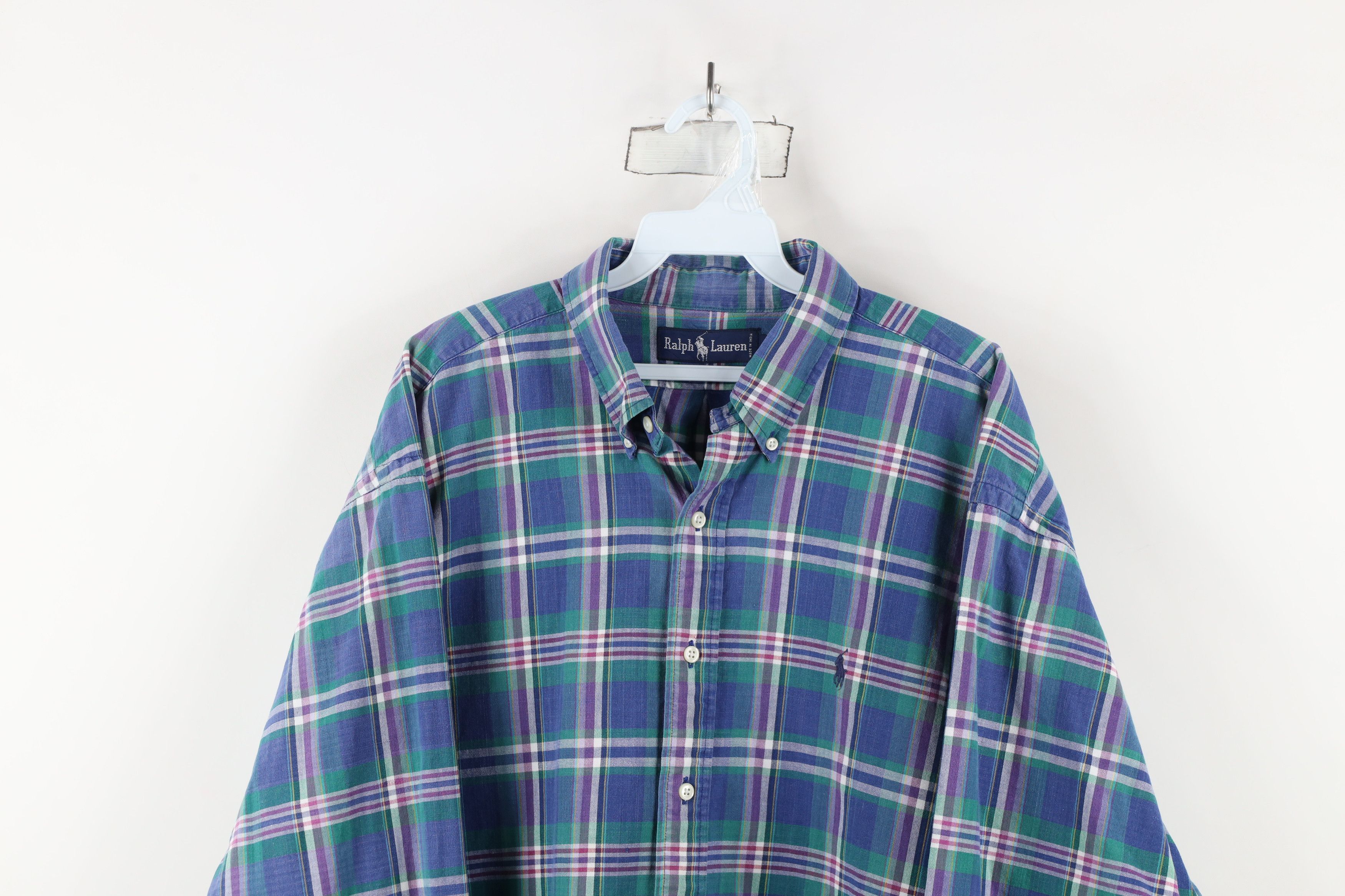 Ralph Lauren × Vintage Vintage 90s Ralph Lauren Madras Plaid Button Down Shirt Size US XL / EU 56 / 4 - 2 Thumbnail