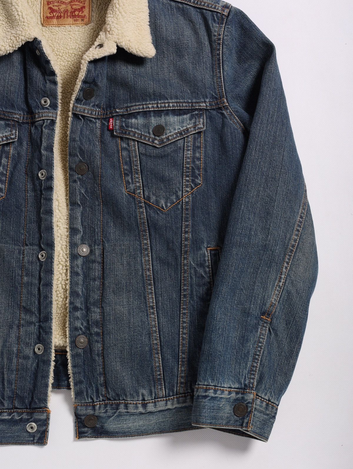 Levi's Levi’s Sherpa Denim Jacket Jeans Washed Blue Size US M / EU 48-50 / 2 - 5 Thumbnail