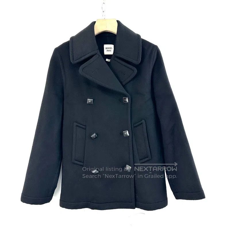 Hermes Hermes Black Double-breasted Short Nappa Cashmere Coat Size XS / US 0-2 / IT 36-38 - 1 Thumbnail