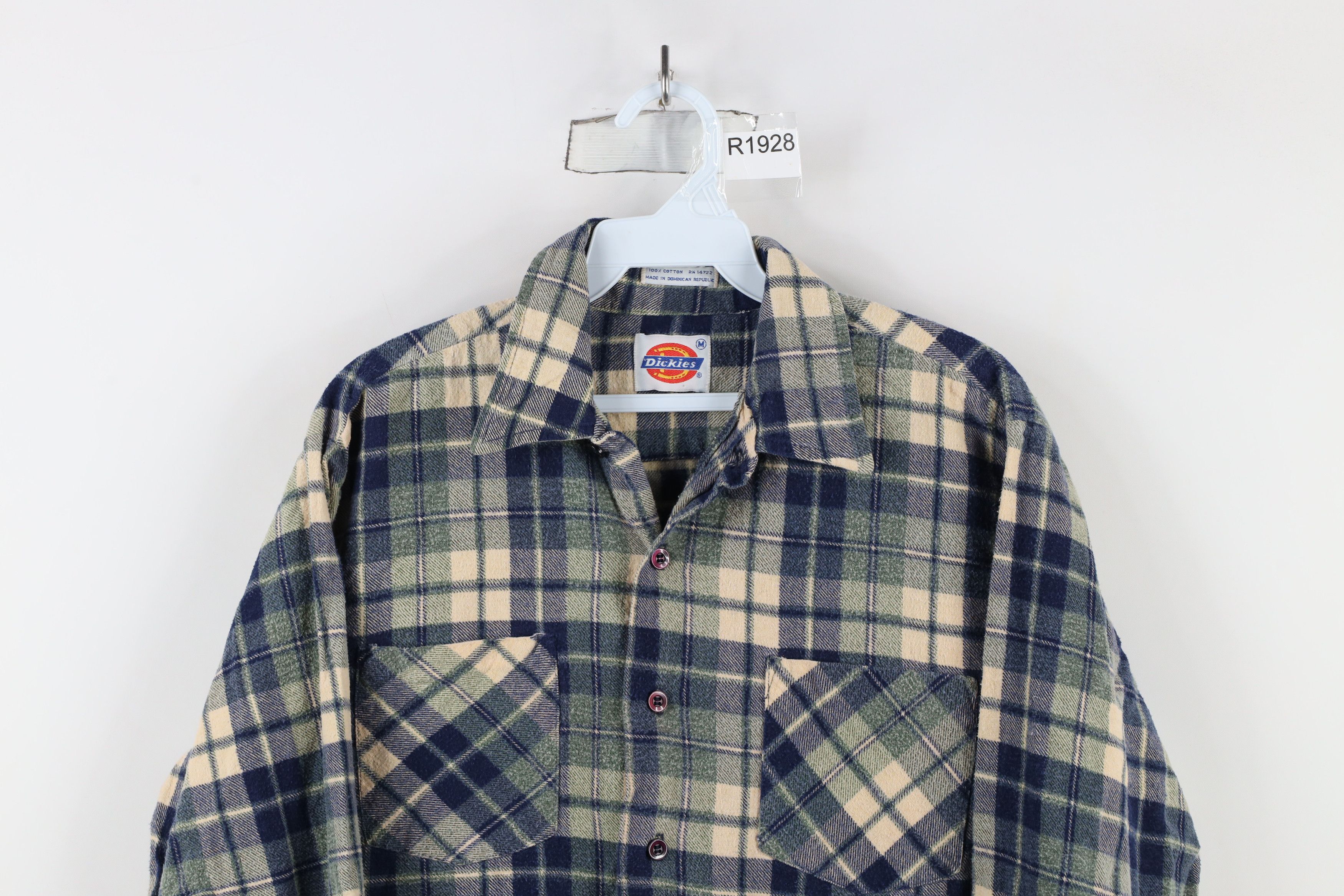 Dickies × Vintage Vintage 80s 90s Dickies Flannel Collared Button Shirt Plaid Size US M / EU 48-50 / 2 - 2 Thumbnail
