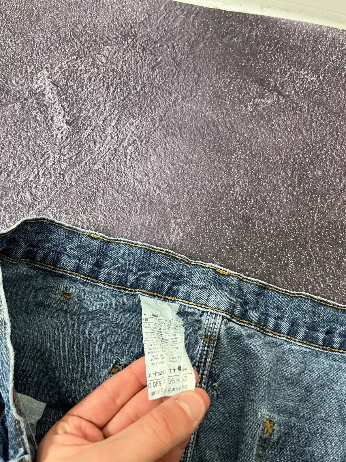 Carhartt Vintage 90s Carhartt USA Faded Blue Work Hype Baggy Jeans Size US 36 / EU 52 - 9 Thumbnail