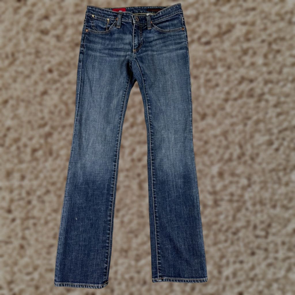 AG Adriano Goldschmied Jeans Womens Bootcut 26 Blue Denim 30in Inseam 5-Pocket Logo Embroidered
