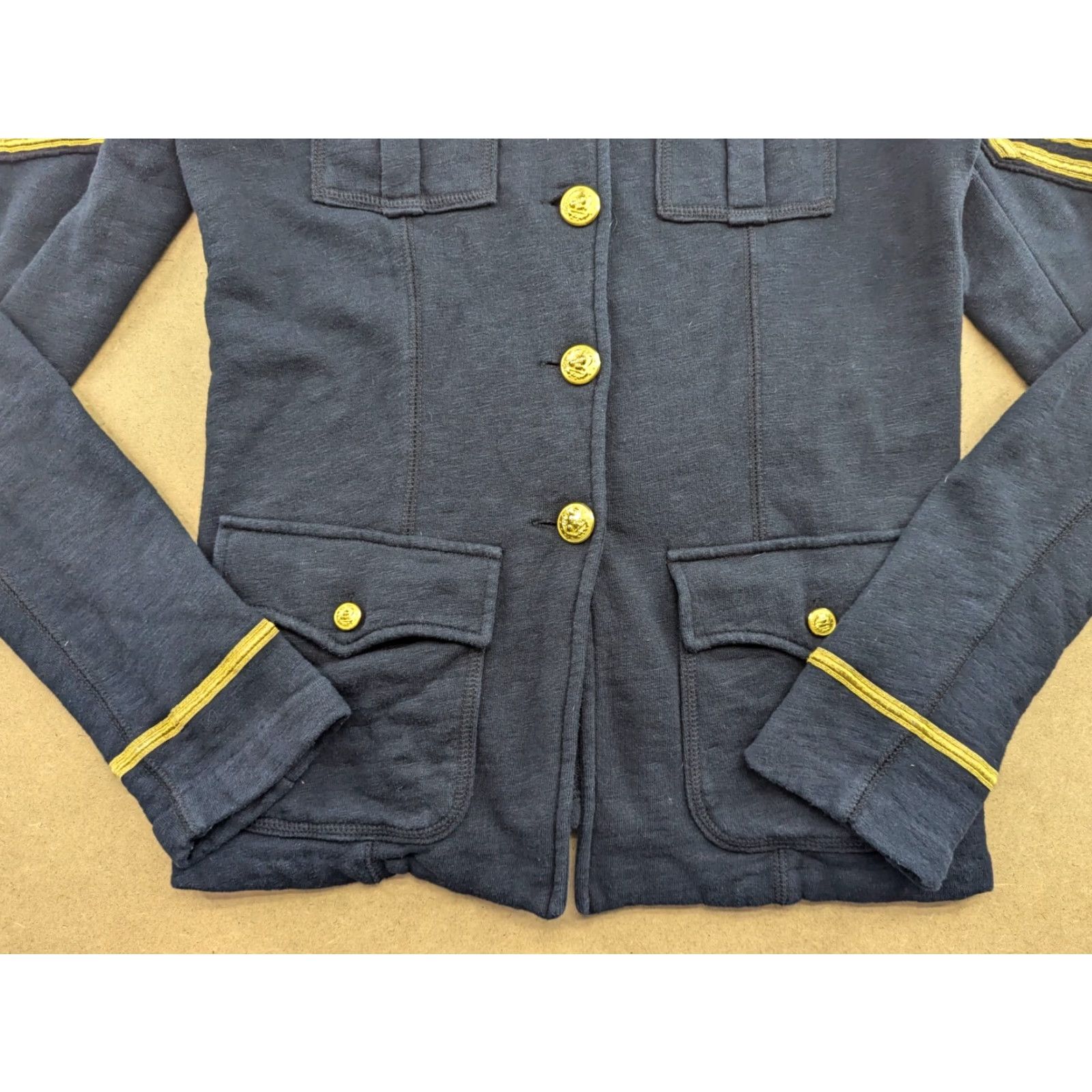Vintage VINTAGE Polo Jeans Company Blazer Jacket Womens Medium Black Coat Long Sleeve Military Dressy Formal Womens Blazer Jacket Mens? Size 32" / US 10 / IT 46 - 4 Thumbnail