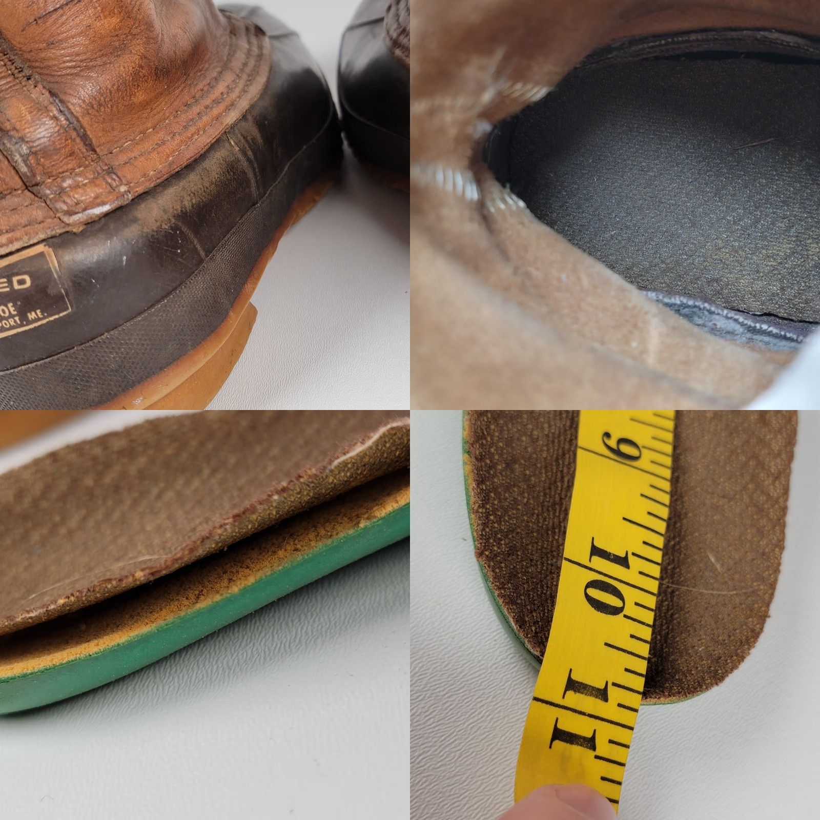 Vintage VTG 60s LL Bean Maine Hunting Bean Boots Vibram Made In USA Boots Mens US Size 10 Brown Leather Ivy Look Original Size US 10 / EU 43 - 10 Thumbnail