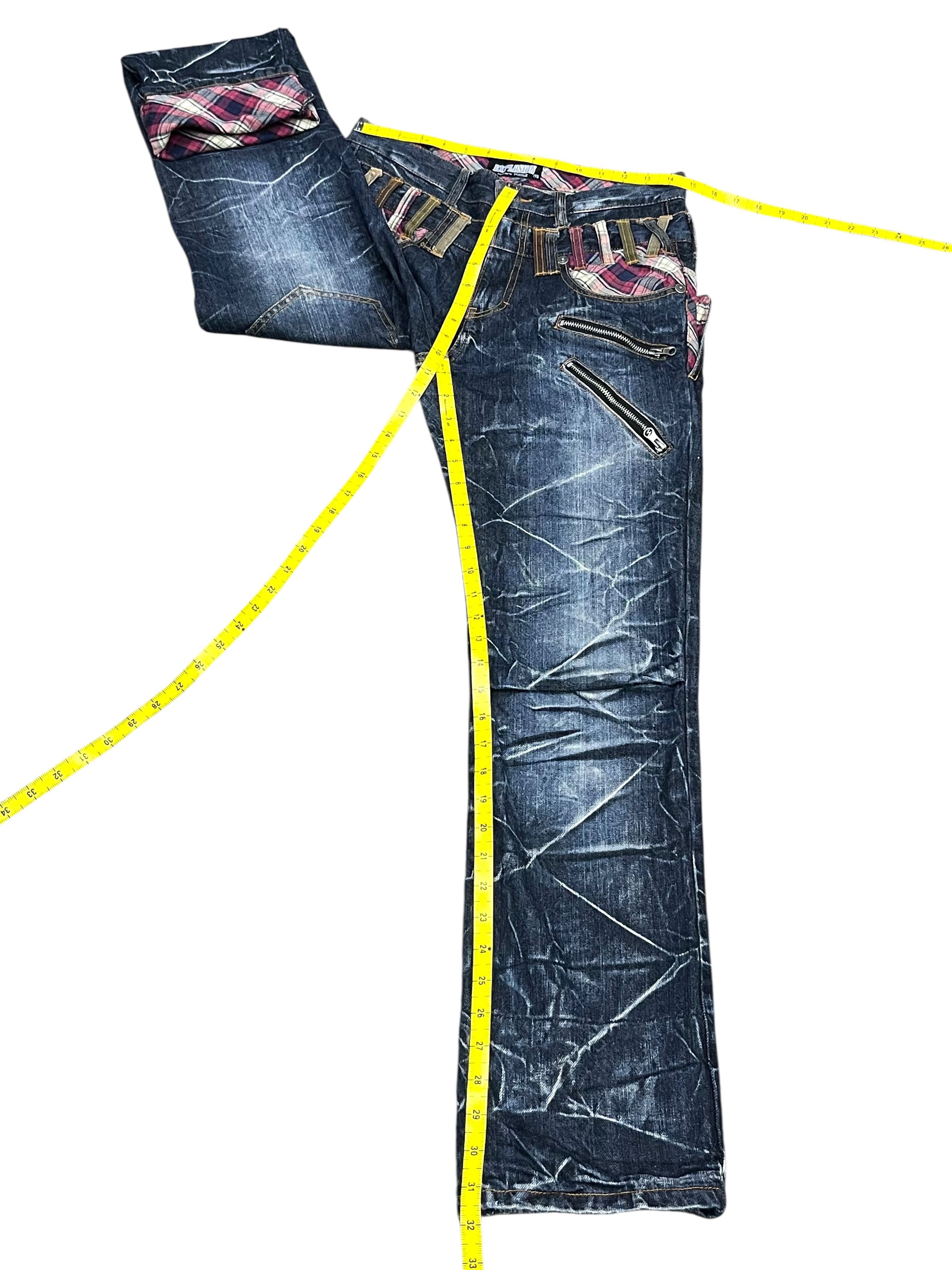 Japanese Brand 🔥FYE EXPLOSION ACID WASH Double Waist Half Flap Back Jeans Size US 29 - 15 Thumbnail