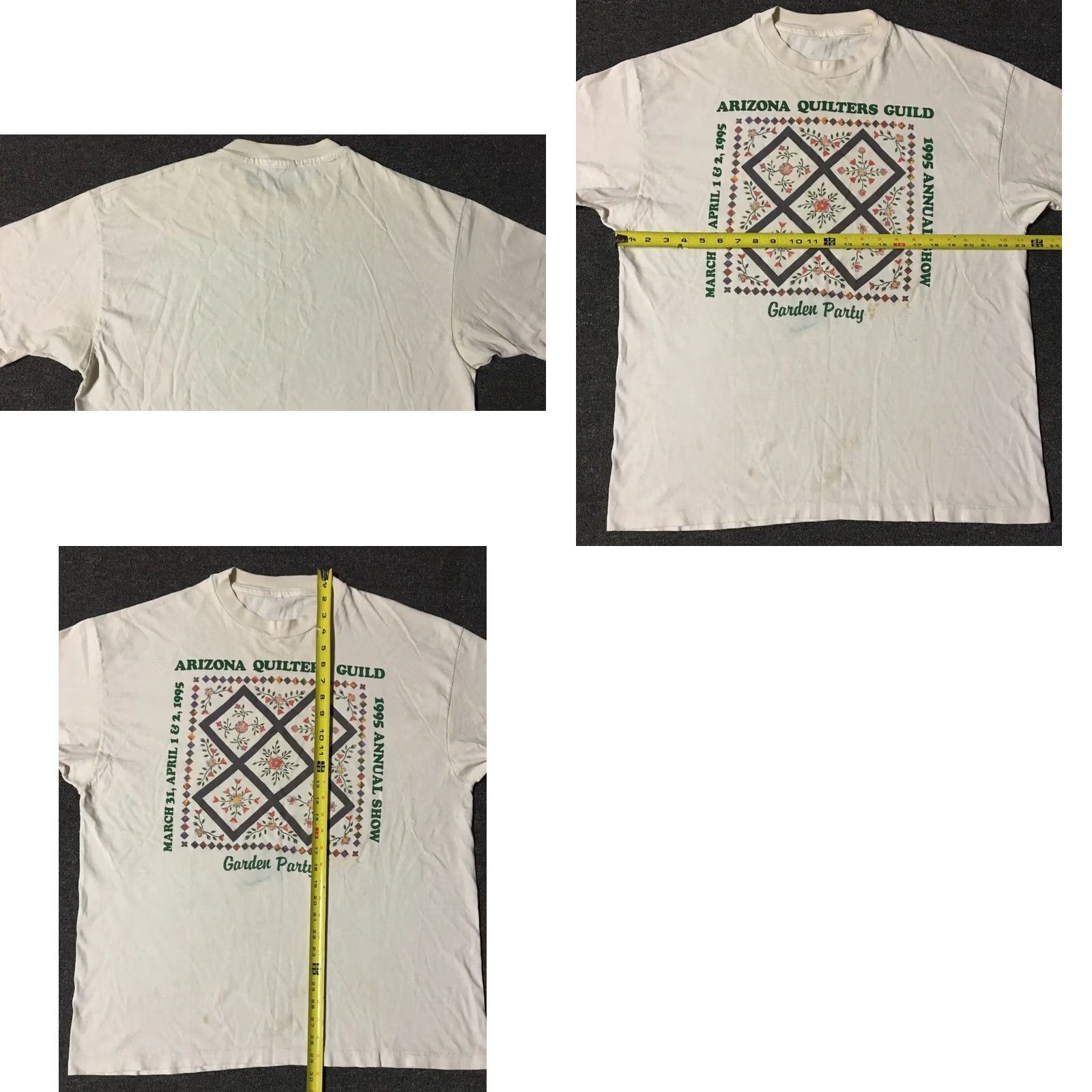 Vintage VINTAGE Arizona Quilters Guild Shirt XL White 90s Distressed Grunge Sun Quilt Heart Art Man/Unisex T-Shirt Size US XL / EU 56 / 4 - 8 Thumbnail