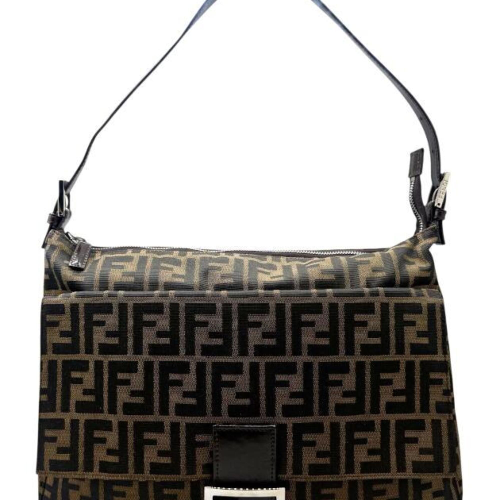 Fendi FENDI Mamma Bucket Large Canvas Leather Brown Zucca Pattern Khaki Handbag for Women Size ONE SIZE - 1 Thumbnail