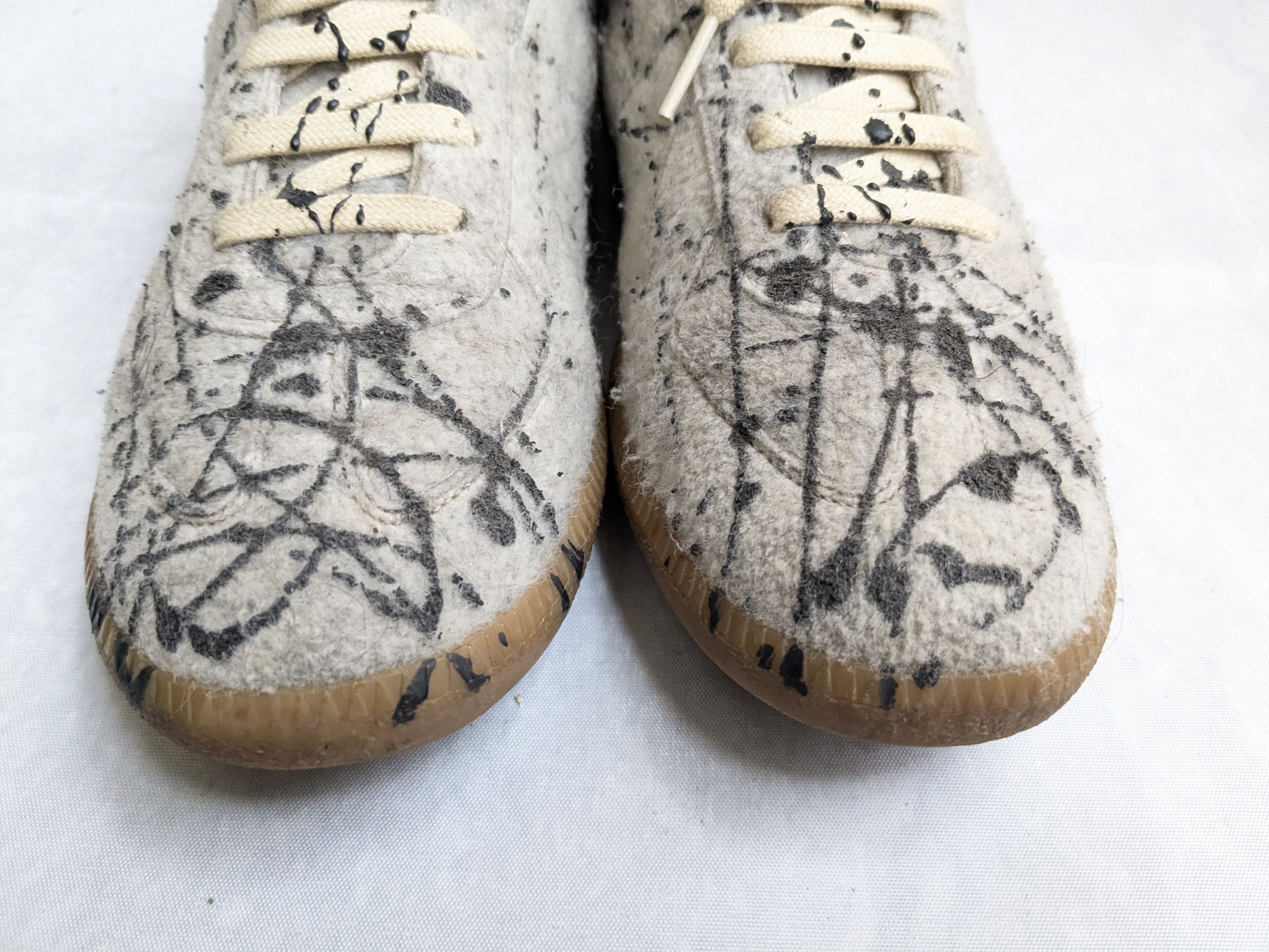 Maison Margiela Maison Margiela Replica GAT Gray Wool Paint Splatter 7 40 Size US 7 / EU 40 - 4 Thumbnail