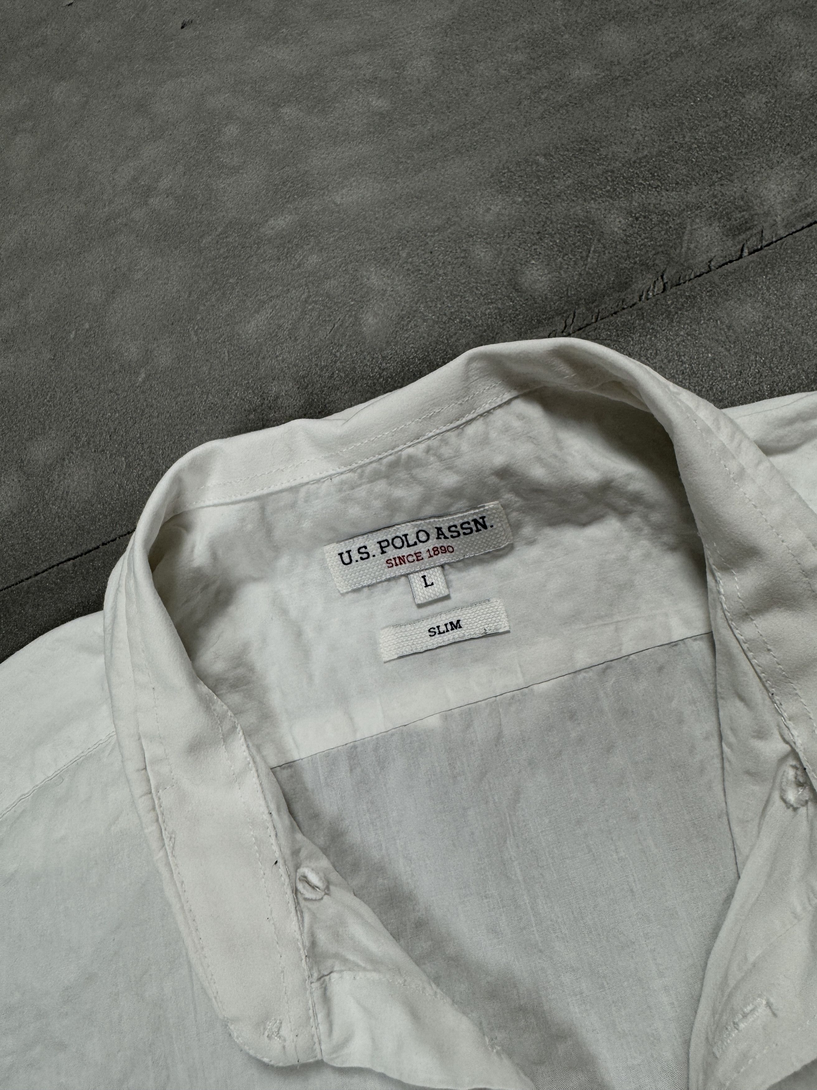 U.S. Polo Assn. × Vintage U.S. Polo Assn white summer formal shirt y2k casual Size US L / EU 52-54 / 3 - 4 Thumbnail