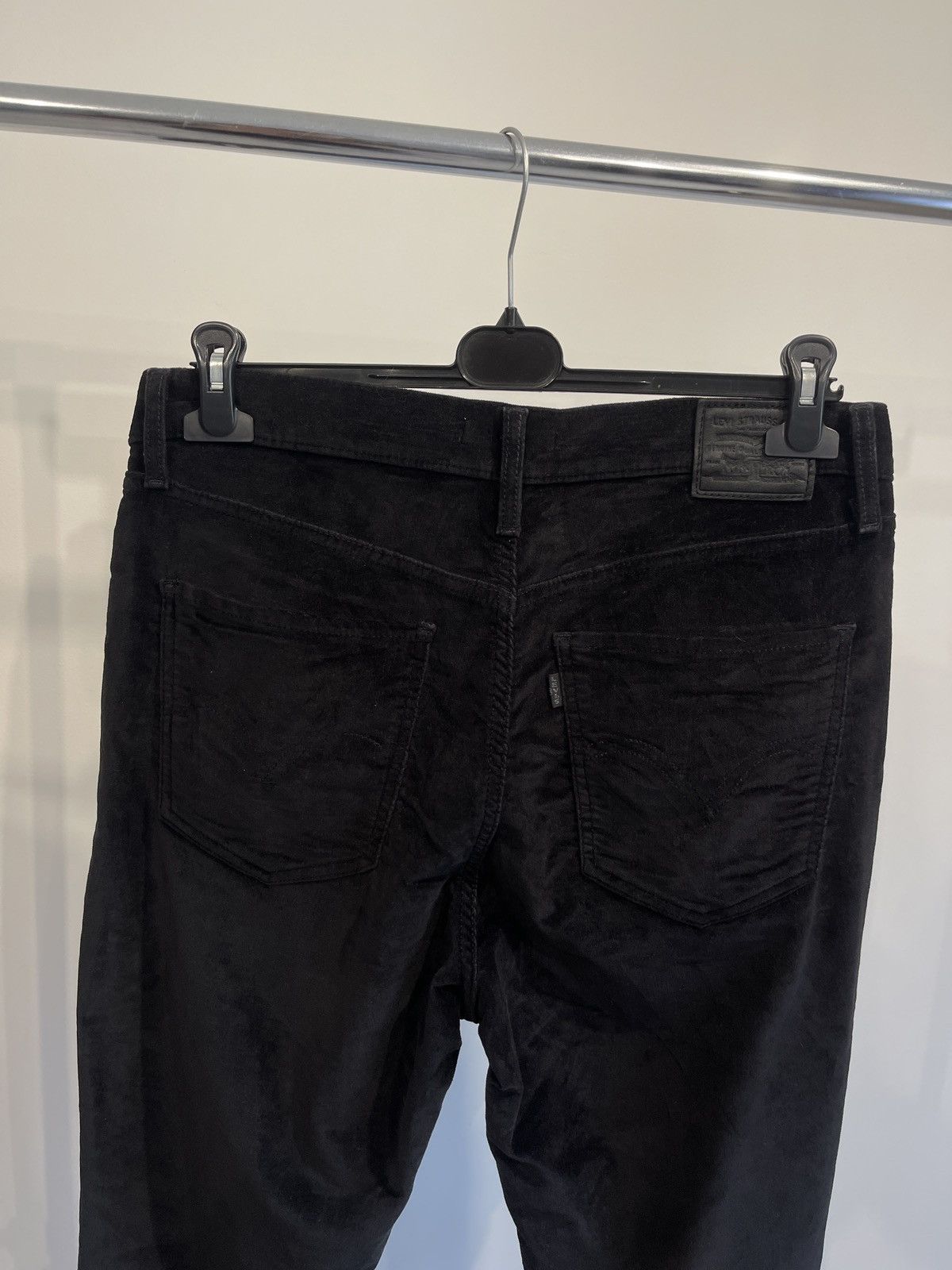 Levi's × Vintage Levi's Premium Mile High Super Skinny Black Velor Pants 32 Size 32" / US 10 / IT 46 - 7 Thumbnail