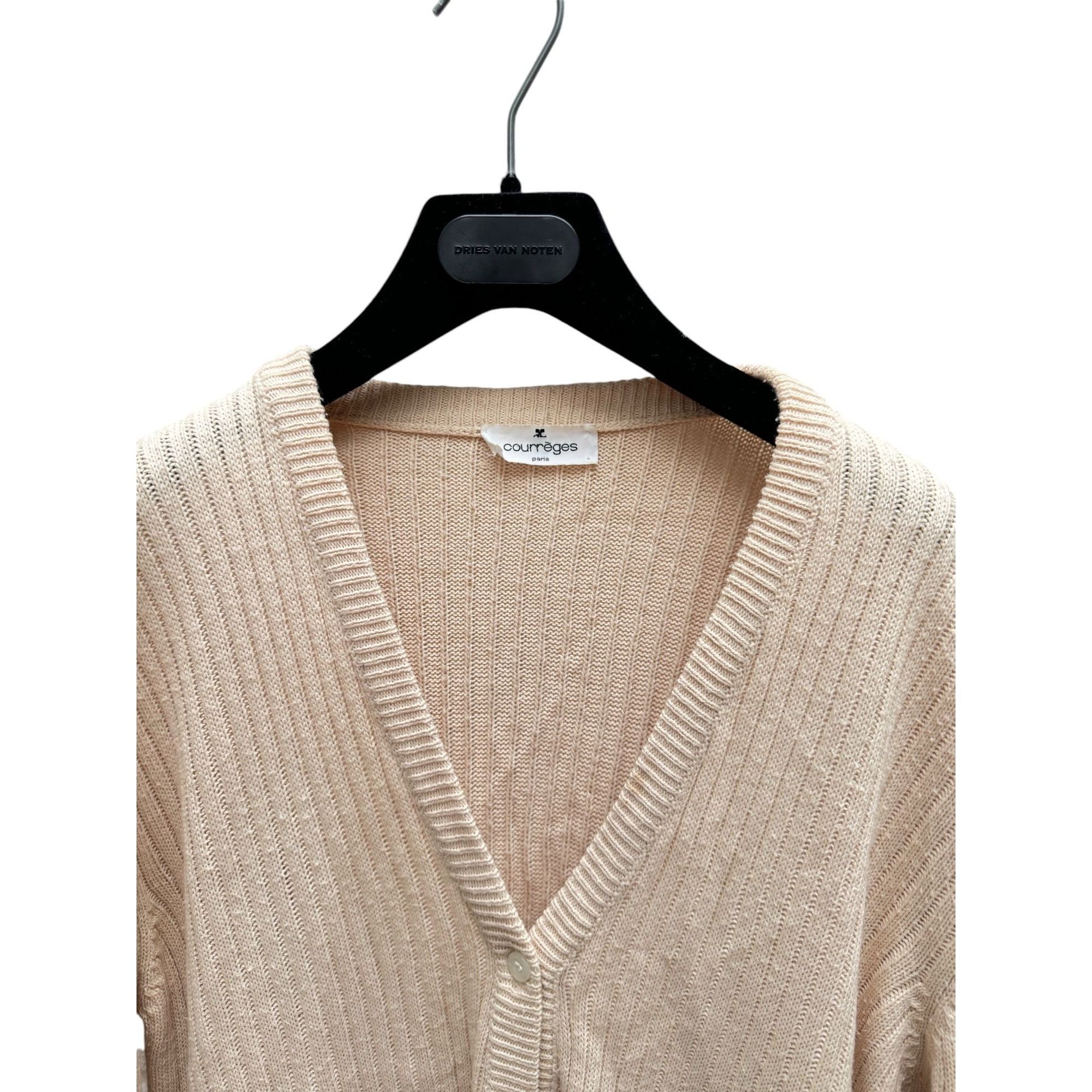 Courreges Vintage Beige Dralon Cardigan Size M / US 6-8 / IT 42-44 - 3 Thumbnail
