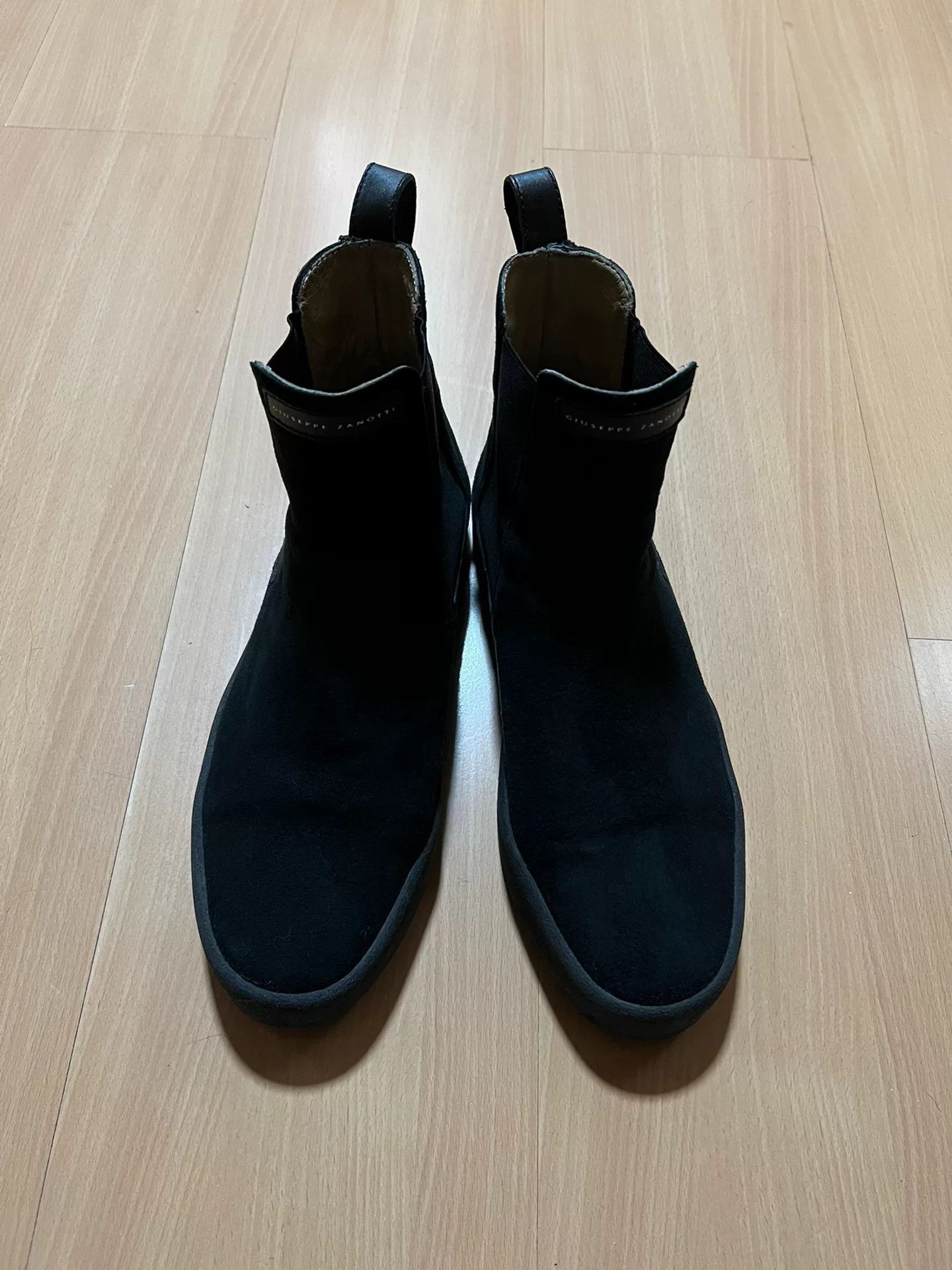 Giuseppe Zanotti black suede zipper Chelsea ankle boots Size US 10 / EU 43 - 1 Thumbnail