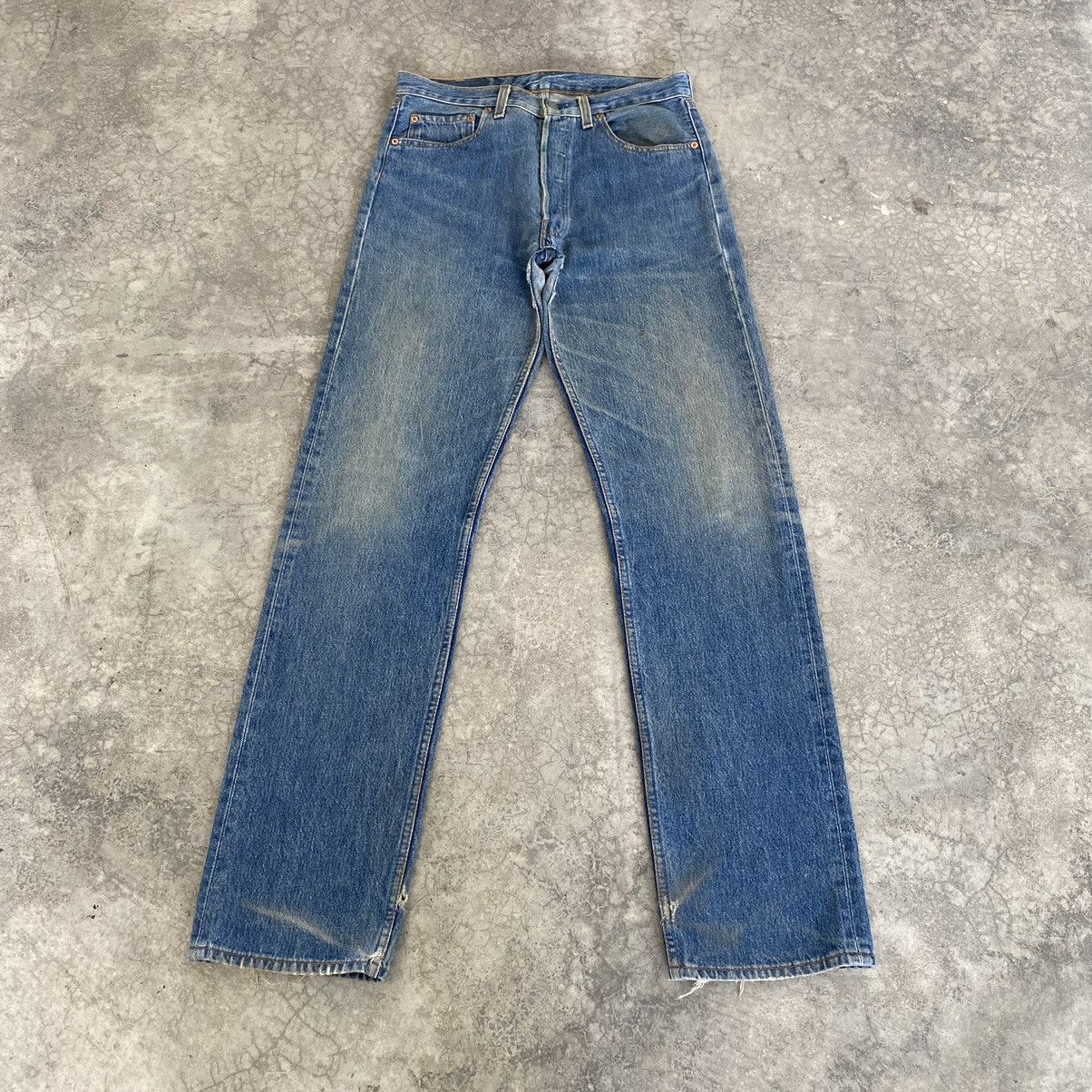 Levi's Vintage 90’s Levis 501 Faded Rusty Blue Jeans Size US 32 / EU 48 - 2 Thumbnail
