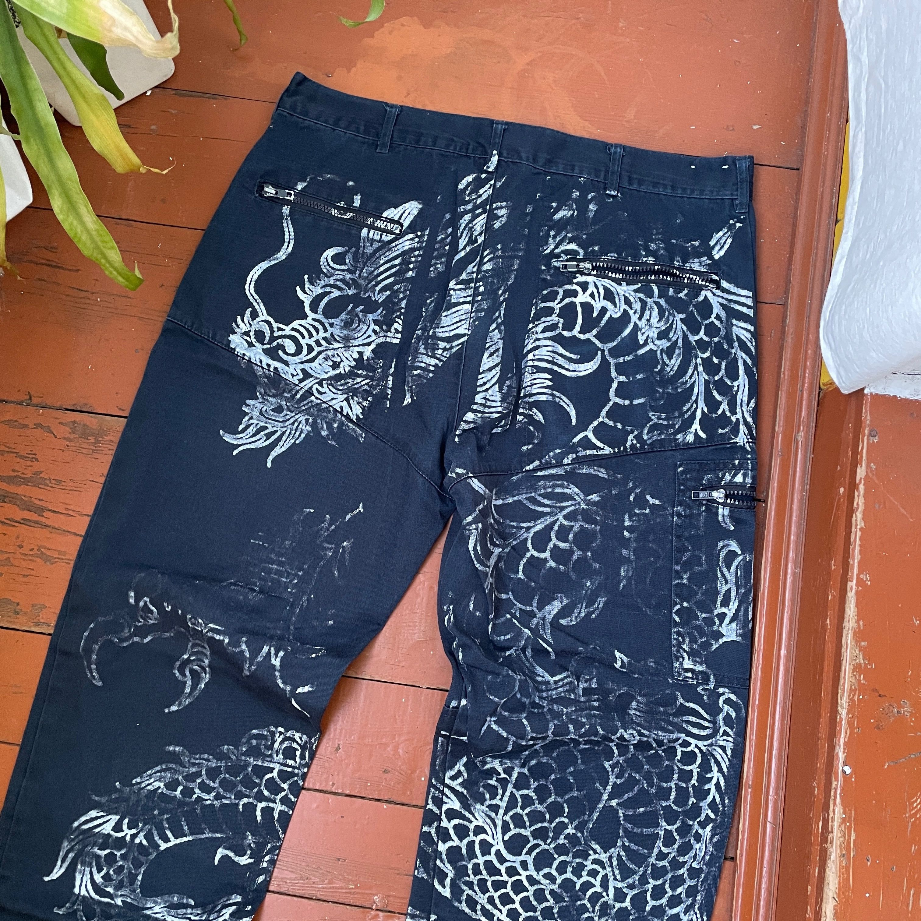 Dickies Custom Dickies pants dragon faded distressed trashed opium Size US 36 / EU 52 - 6 Thumbnail