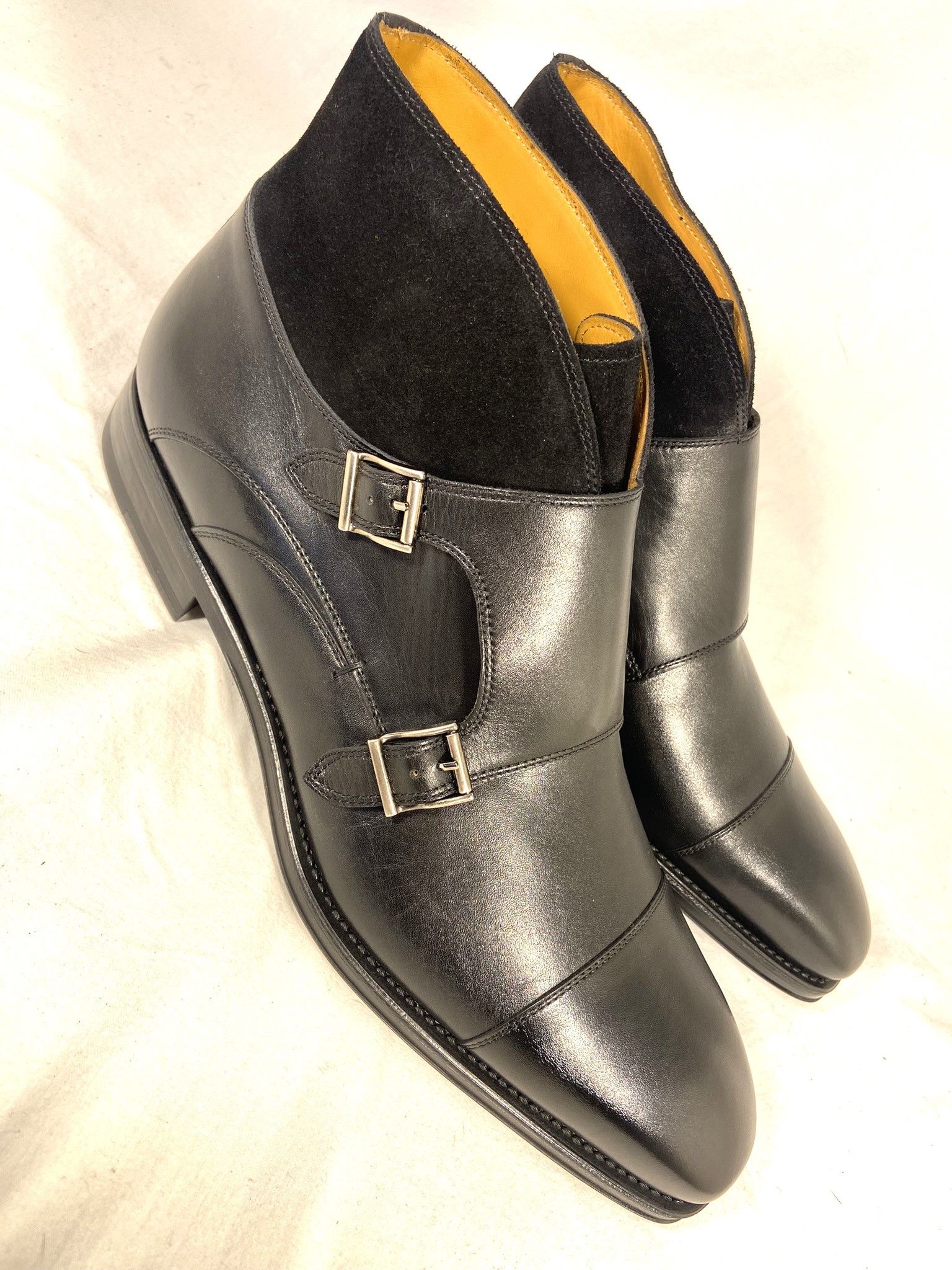 image of Magnanni Monto Leather Double Monk Strap Boot in Black, Men's (Size 10)