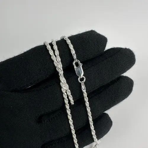 Jewelry Silver Chain Solid .925 Silver Rope Chain 2.5mm 18 Inches Size ONE SIZE - 8 Thumbnail