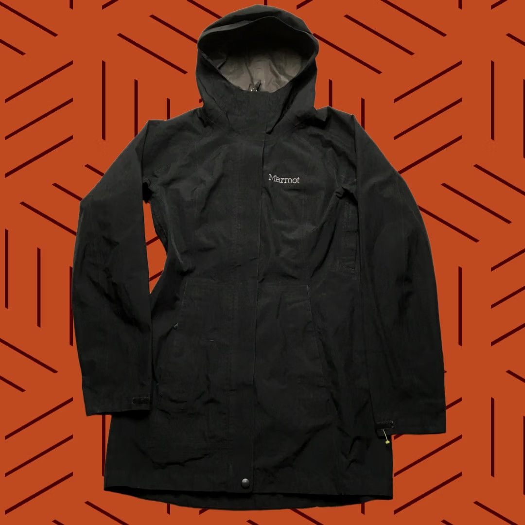 Marmot Marmot GORE-TEX Rain Coat Jacket Women XS Black Hood Rain Coat Waterproof Windproof Pockets Zipper Full Zip Taped Seams Size XS / US 0-2 / IT 36-38 - 1 Thumbnail