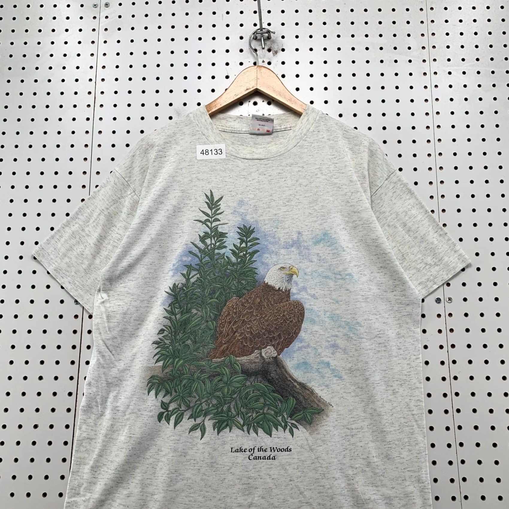 Vintage VINTAGE Eagle Nature T Shirt Mens L Gray Lake Of The Woods Canada Single Stitch Size US L / EU 52-54 / 3 - 4 Thumbnail